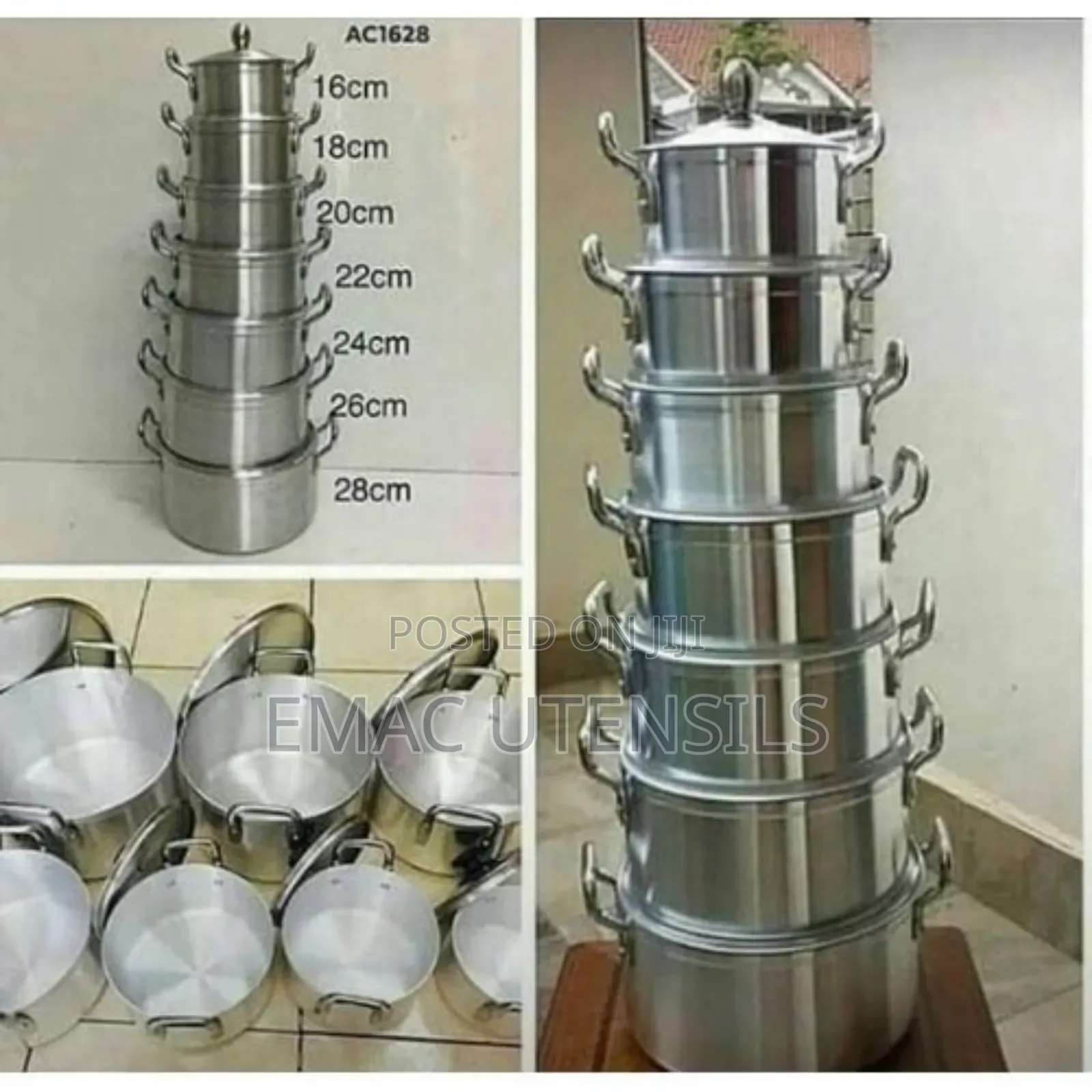 7 Set of Pots Aluminium