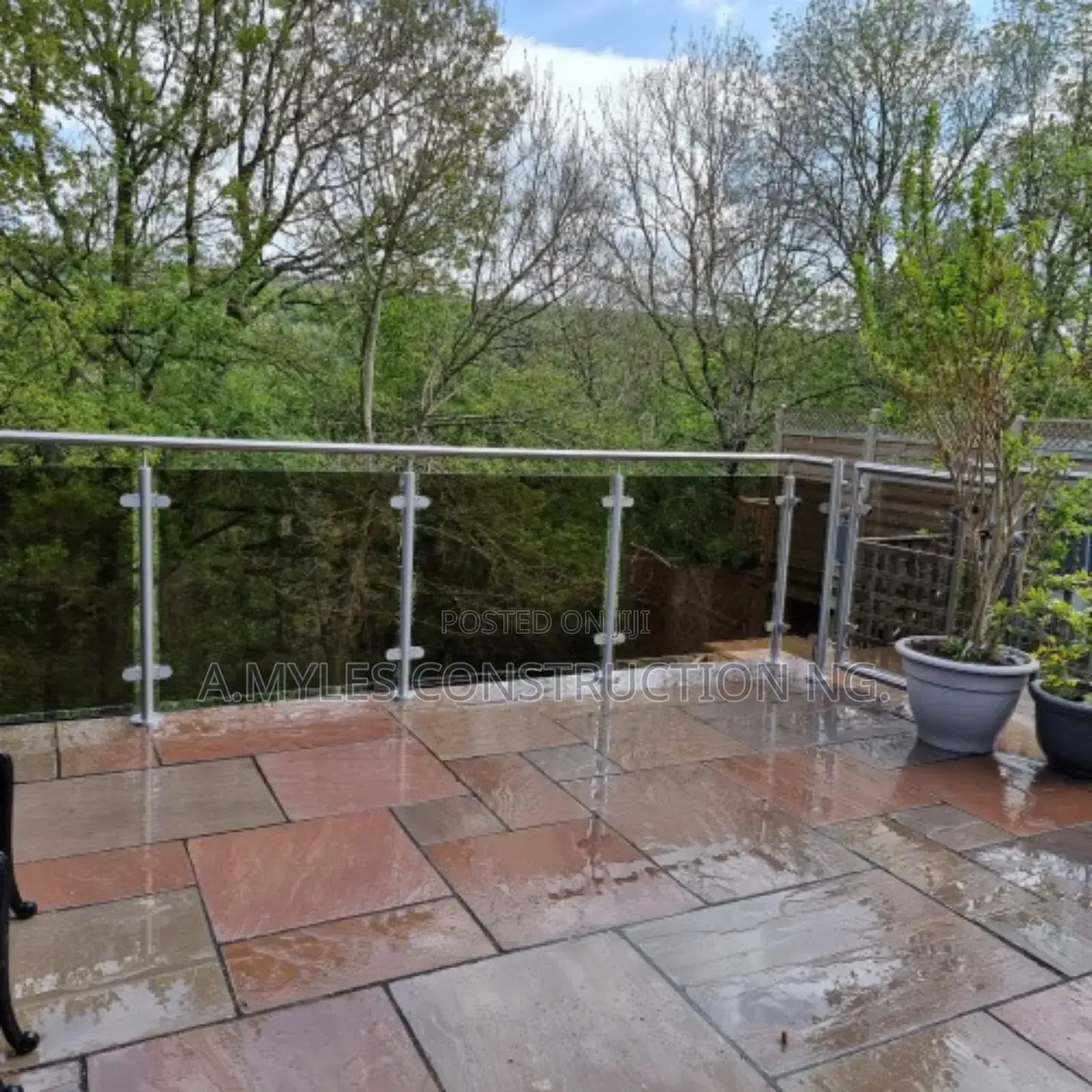 Dark Grey Glass Railings Hia