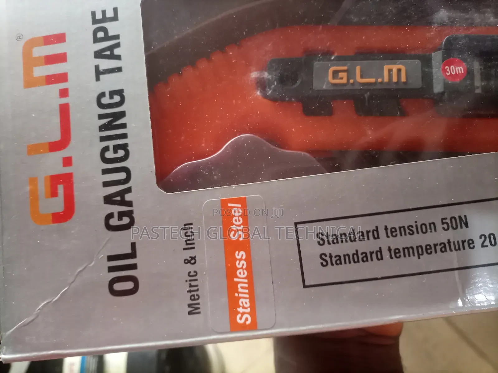 G. L. M 30m Oil Gauging Tape Metric and Inch Stainless Steel