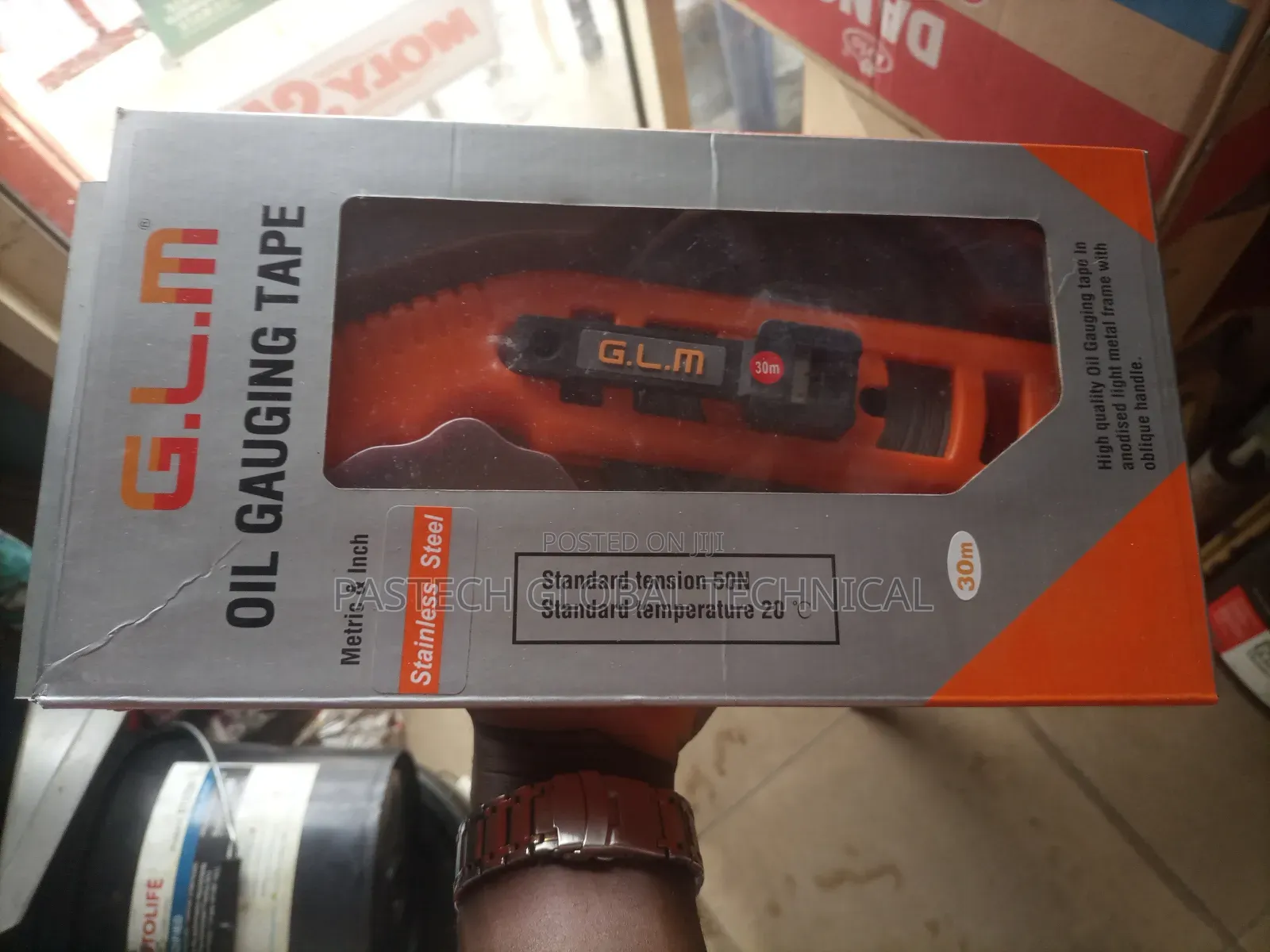 G. L. M 30m Oil Gauging Tape Metric and Inch Stainless Steel