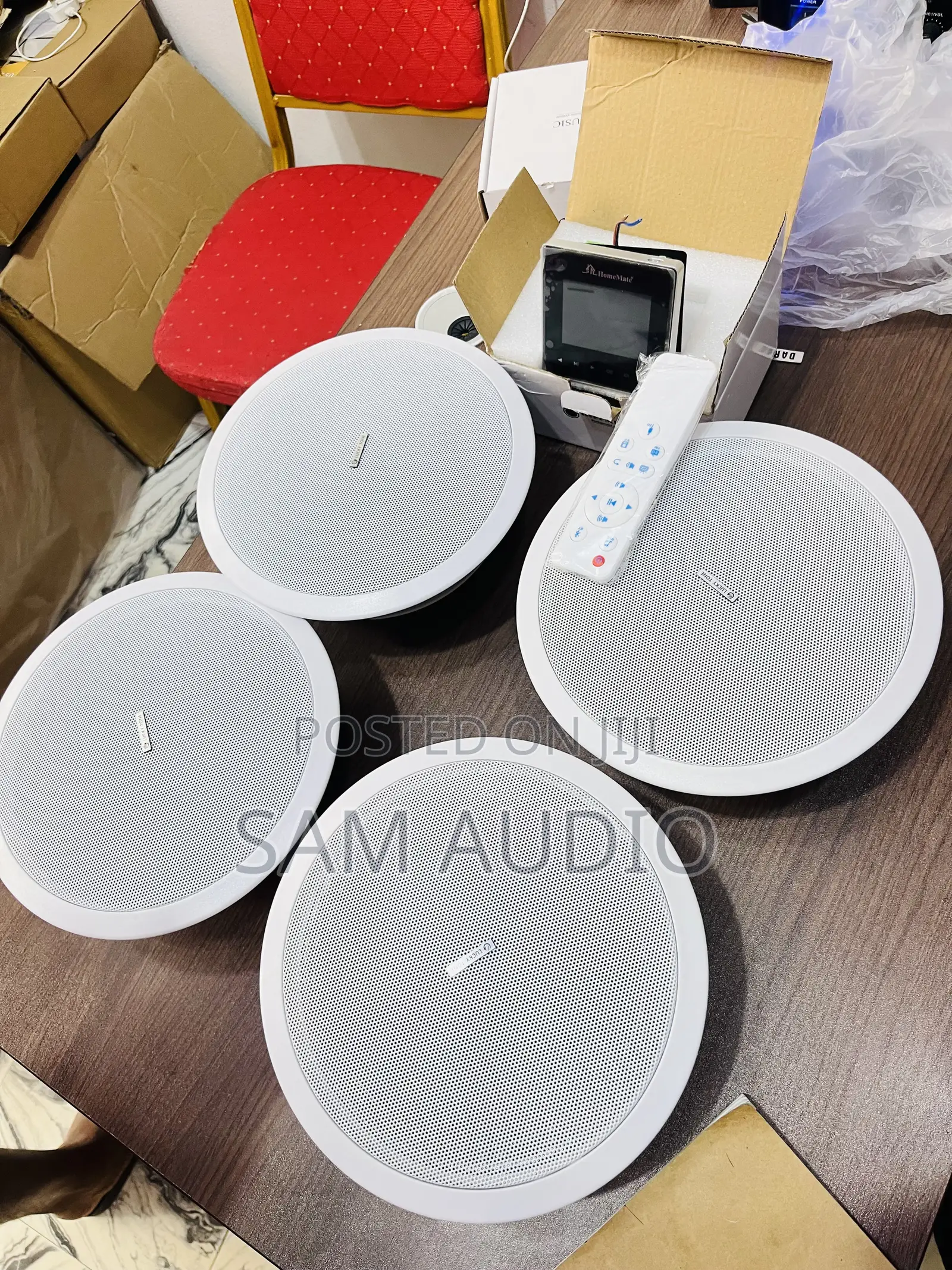 4 Ceiling Speaker One Wall Mount Amplifier (50watts)