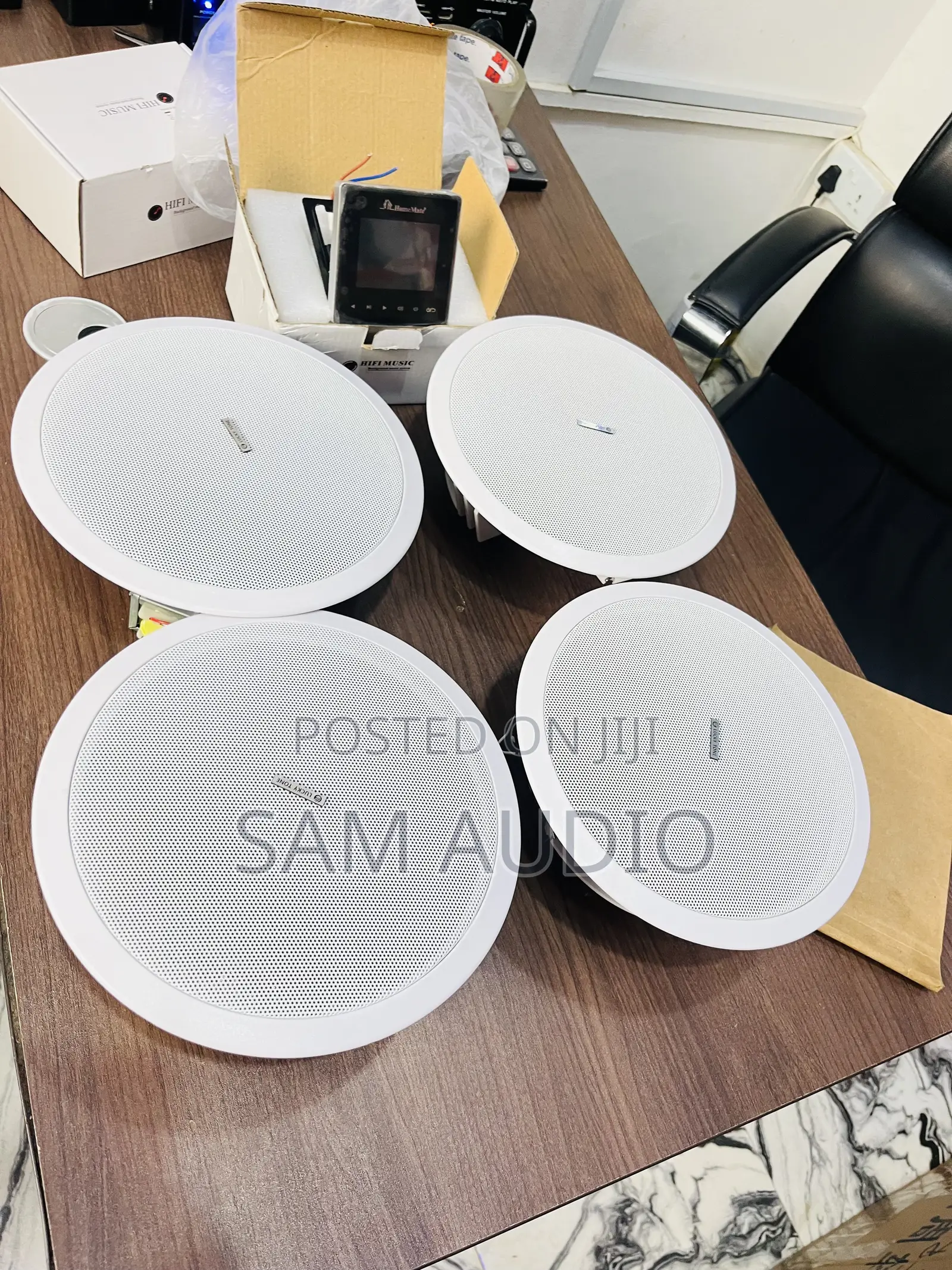 Four Ceiling Speaker and One Wall Mount Amplifier (50watts)