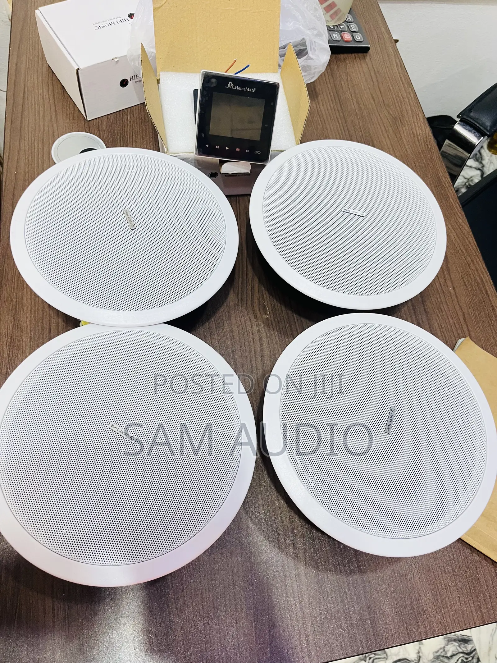Four Ceiling Speaker and One Wall Mount Amplifier (50watts)