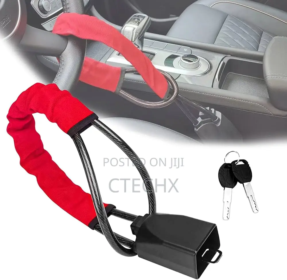 Universal Steering Wheel Lock Anti-Theft Device - Black