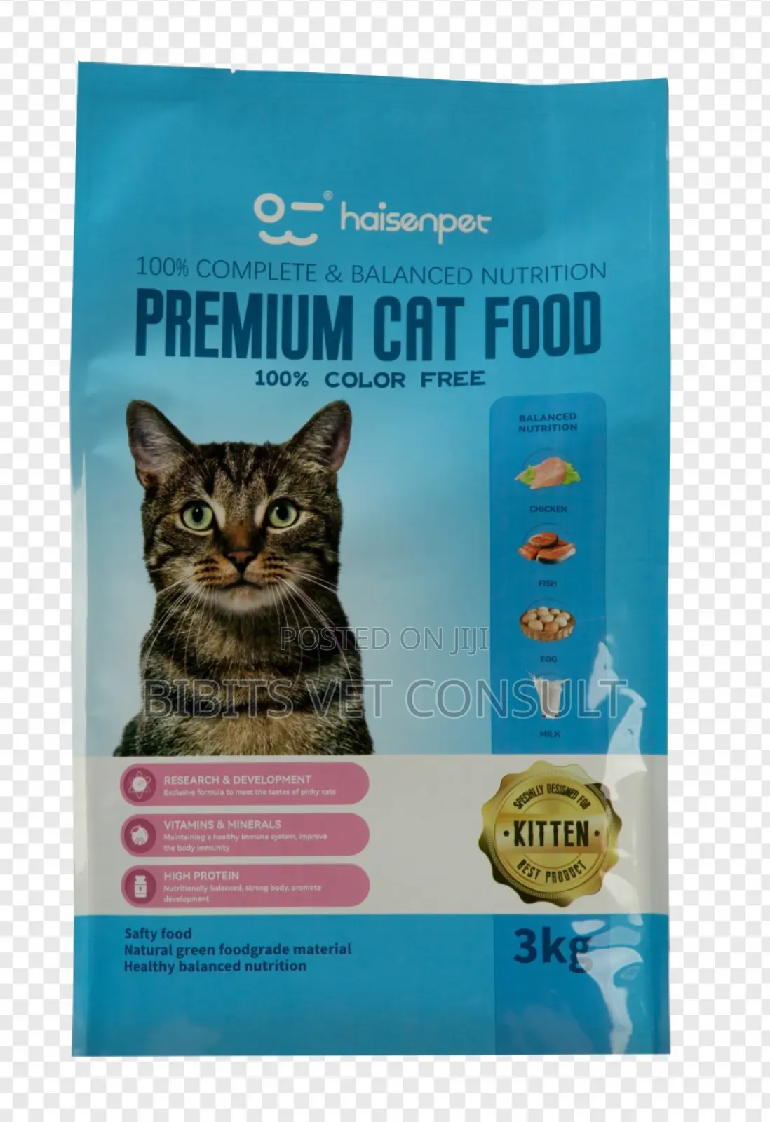 Haisenpet Premium Kitten/Cat Food Chicken,Tuna Turkey 3/7kg