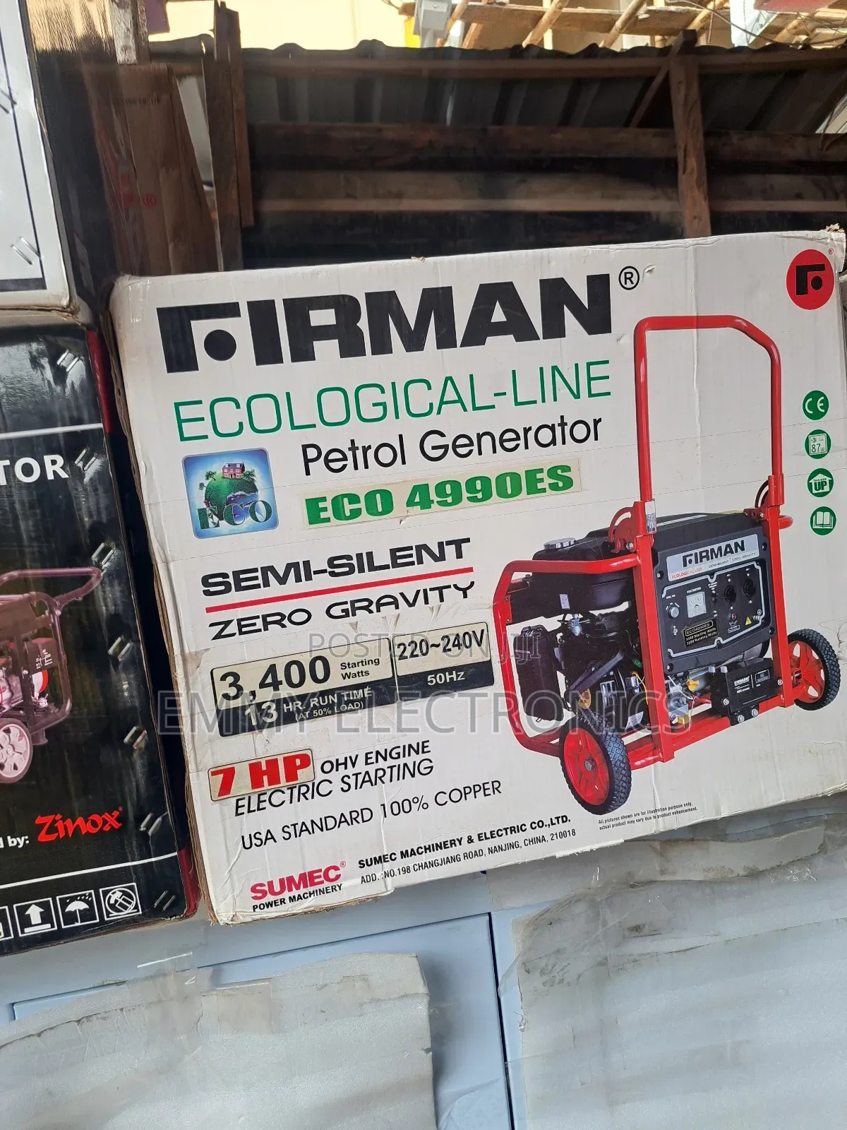 3.4kva Firman Petrol Generator Model Eco4990e2 100% Copper