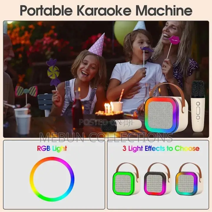 Rechargeable Portable Karoke Speaker With 2 Microphones