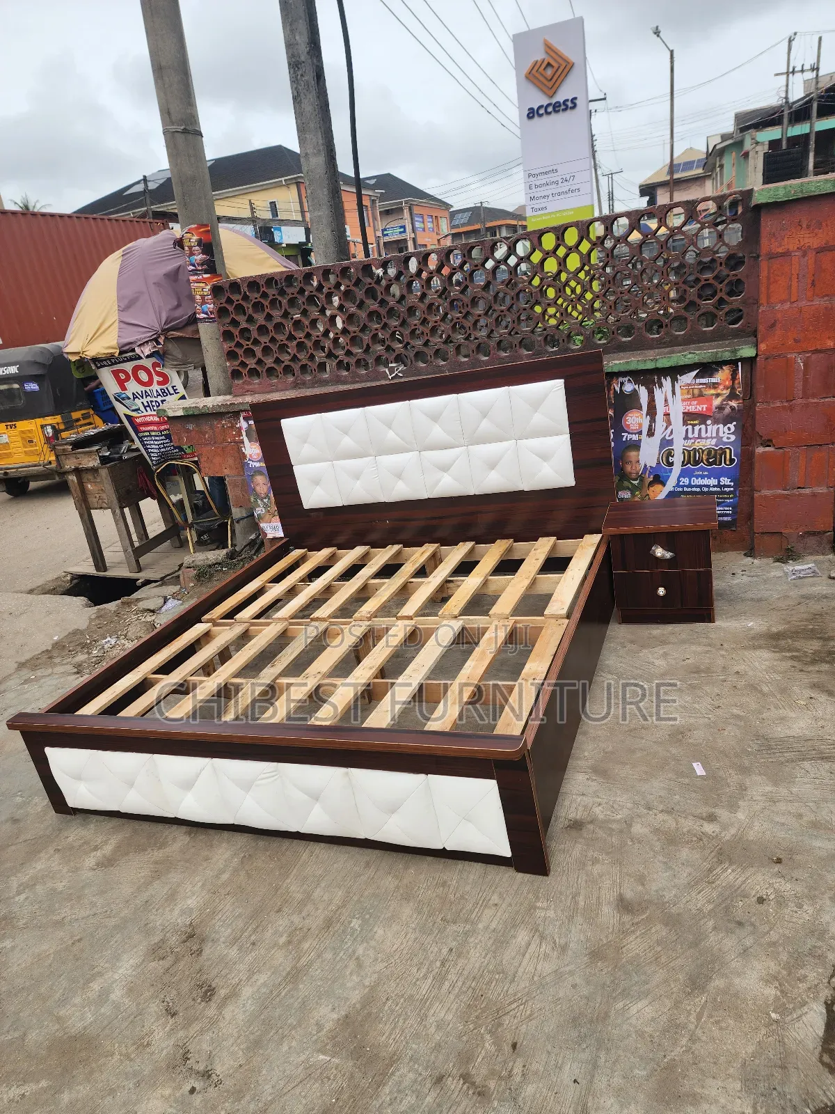 Quality 6by6 Wooden Bed Frame With One Bed Side