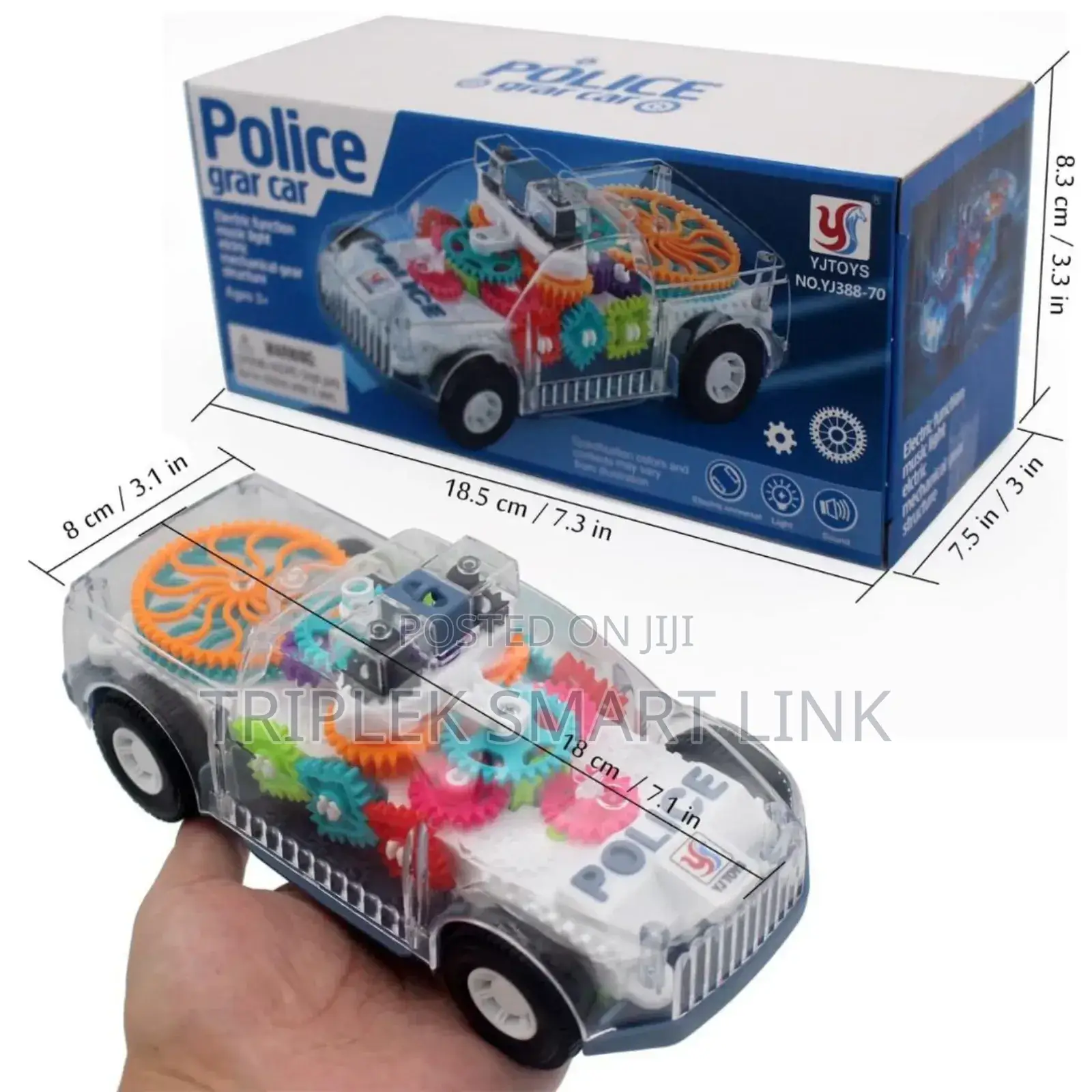 Police Toy Driving Transparent Gear Music Lamp Kids Gift Car