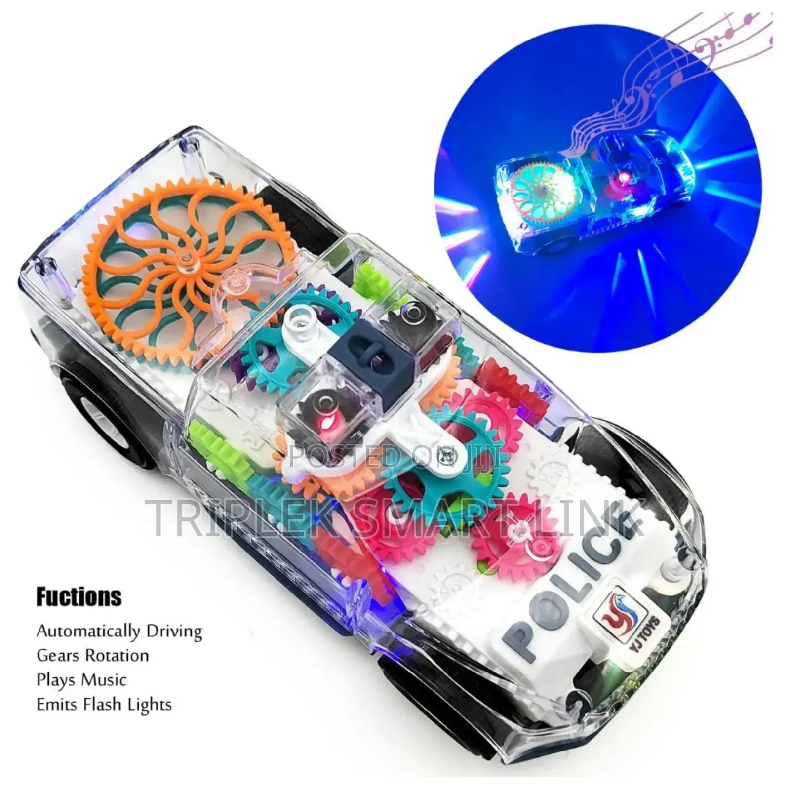 Police Toy Driving Transparent Gear Music Lamp Kids Gift Car