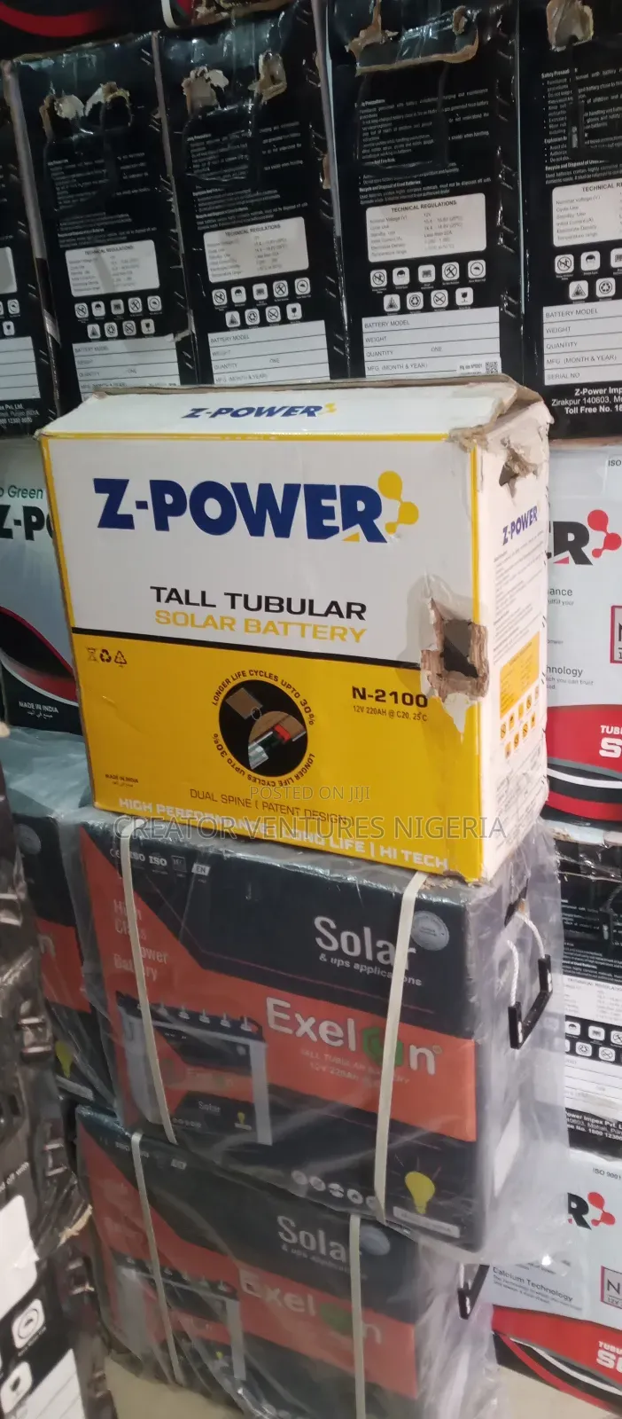 Solar Battery Z-Power, Tubular Lithium Battery,Fast Charging