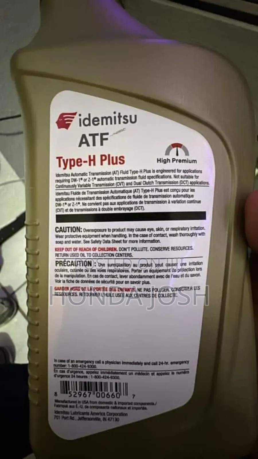 Idemitsu ATF TYPE-H Plus DWI/Z1 Gear Oil