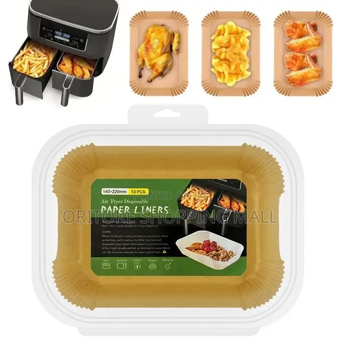 50pcs Air Fryer Disposable Paper Liners ,Rectangle 22x14cm