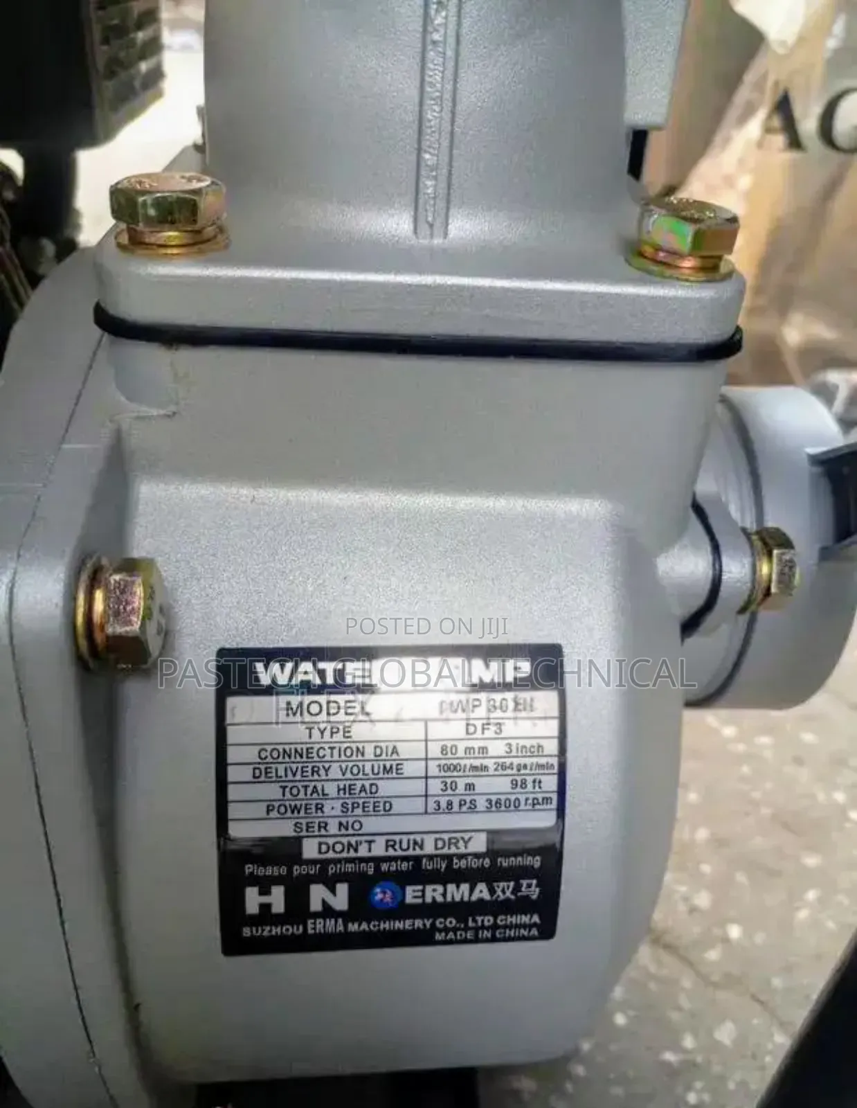 3" H N Industrial Water Pumping Machine