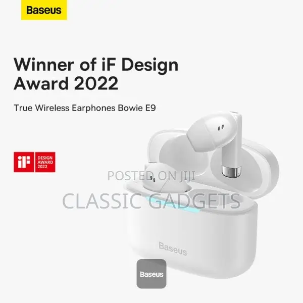 Baseus E9 True Wireless Earphones Bowie —White