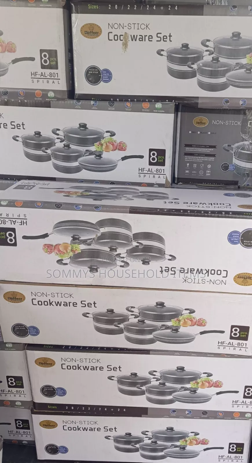 8pcs Hoffner 801 Non Stick Cookware Pot Set With Frypan .