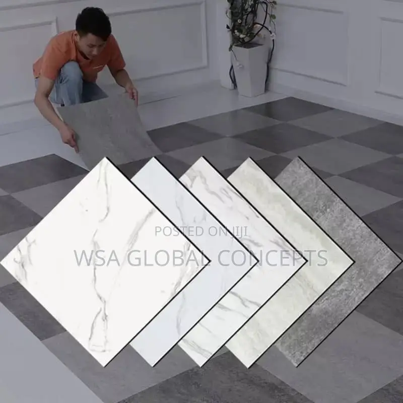 Adhesive Marble Floor Mat 30cm by 30cm 6 Pieces