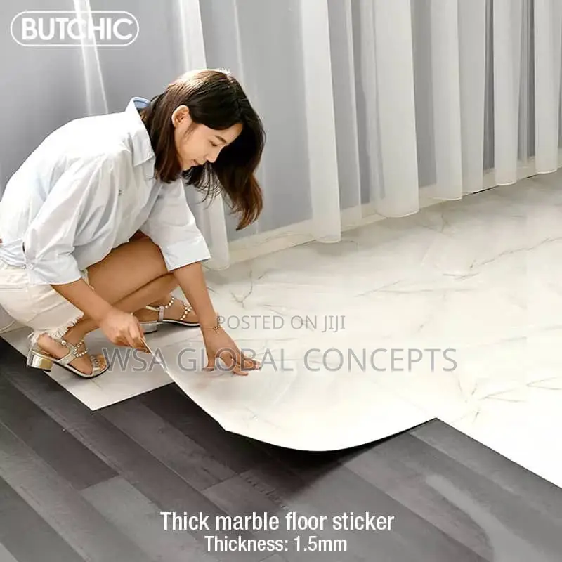 Adhesive Marble Floor Mat 30cm by 30cm 6 Pieces