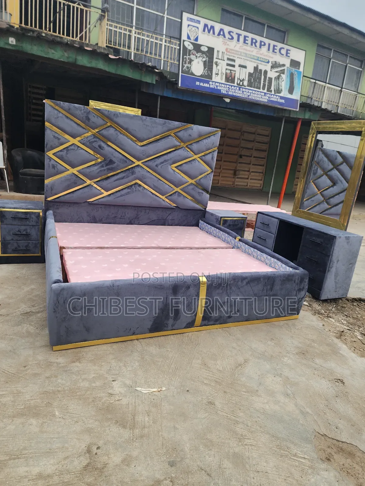 Quality 6by6 Complete Set of Upholstery Padded Bed Frame