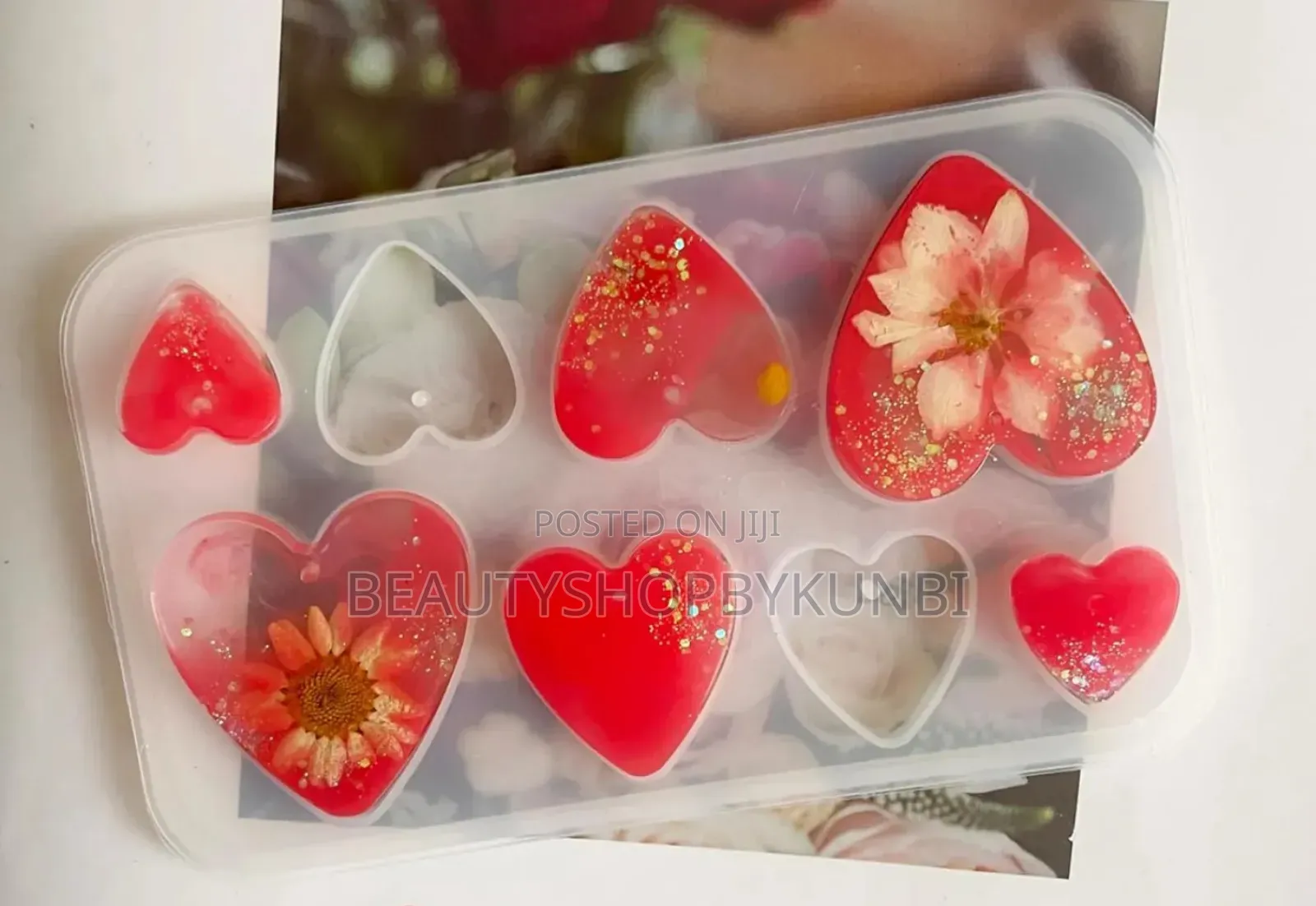 Heart Shaped Earrings Keyrings Pendant Resin Mold