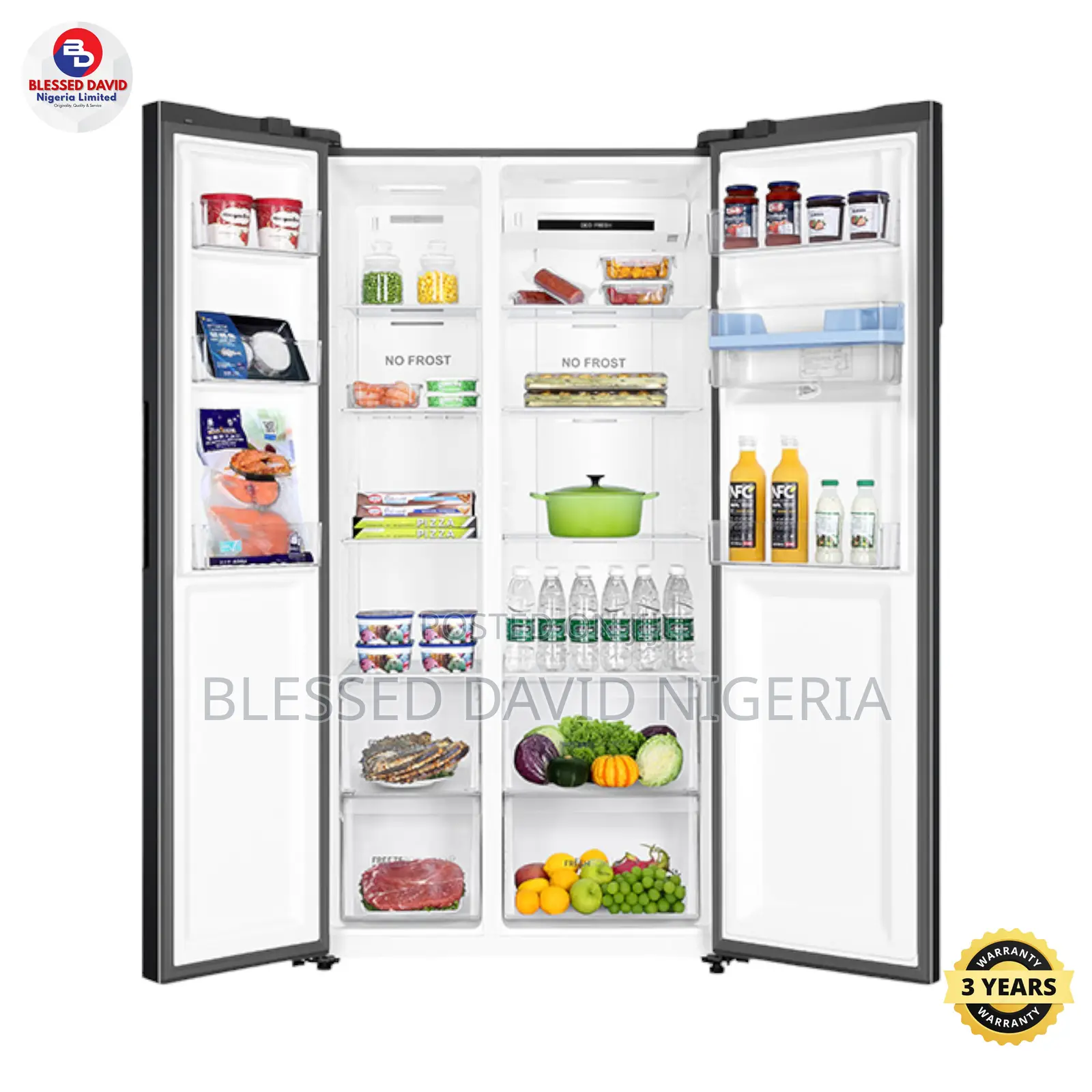 Haier Thermocool 540l Side By Side Refridgerator Hrf-540wbs