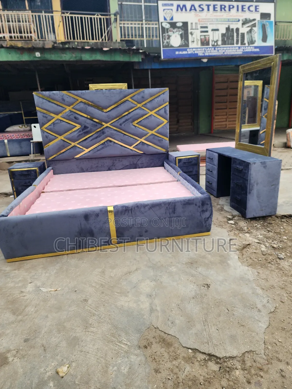 Quality 6by6 Complete Set of Upholstery Padded Bed Frame
