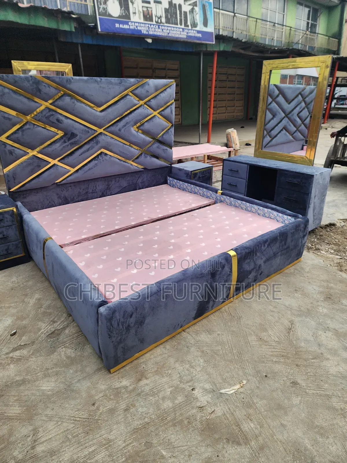 Quality 6by6 Complete Set Of Upholstery Padded Bed Frame
