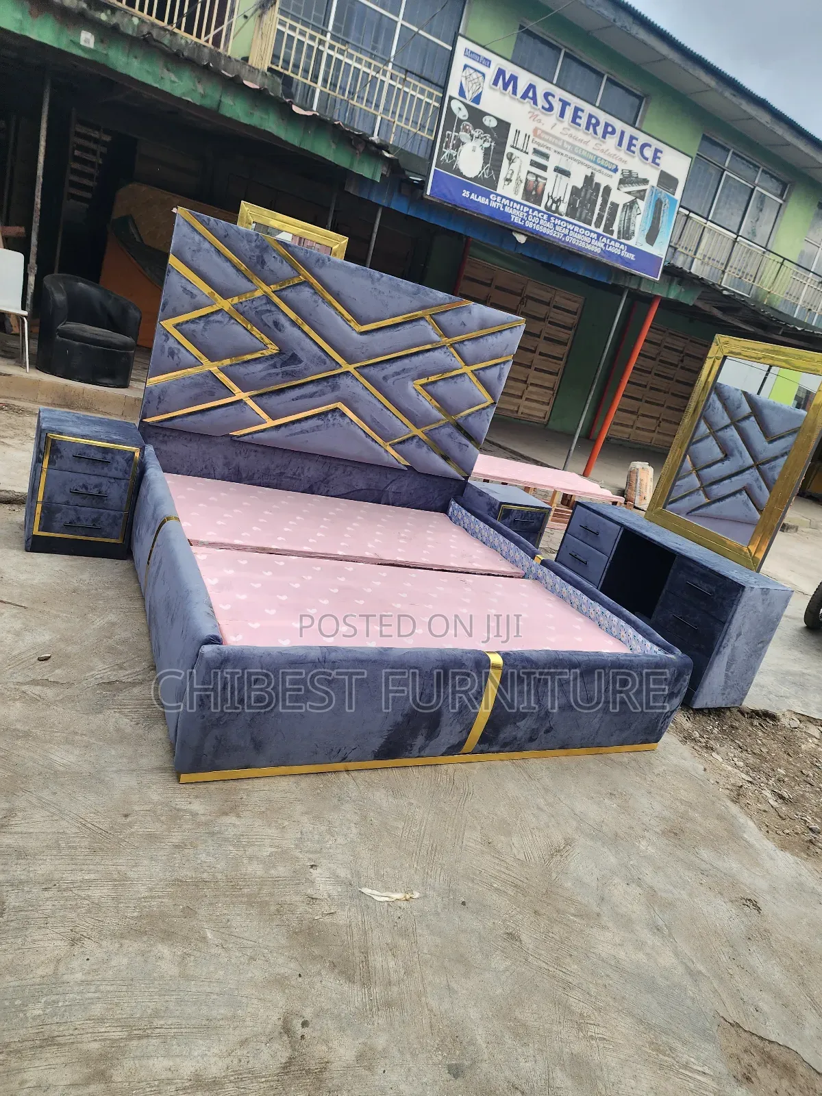 Quality 6by6 Complete Set of Upholstery Padded Bed Frame