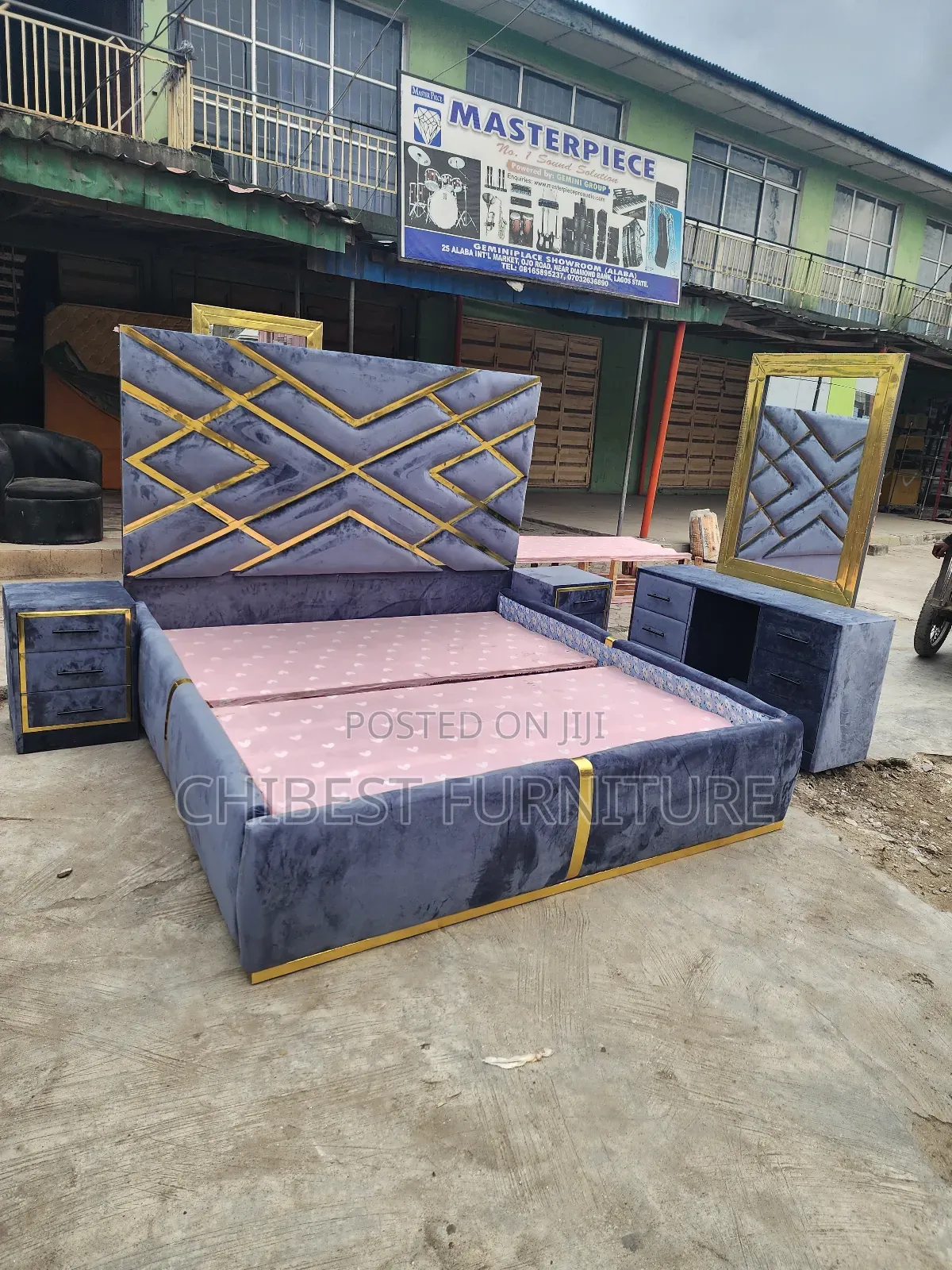 Quality 6by6 Complete Set of Upholstery Padded Bed Frame