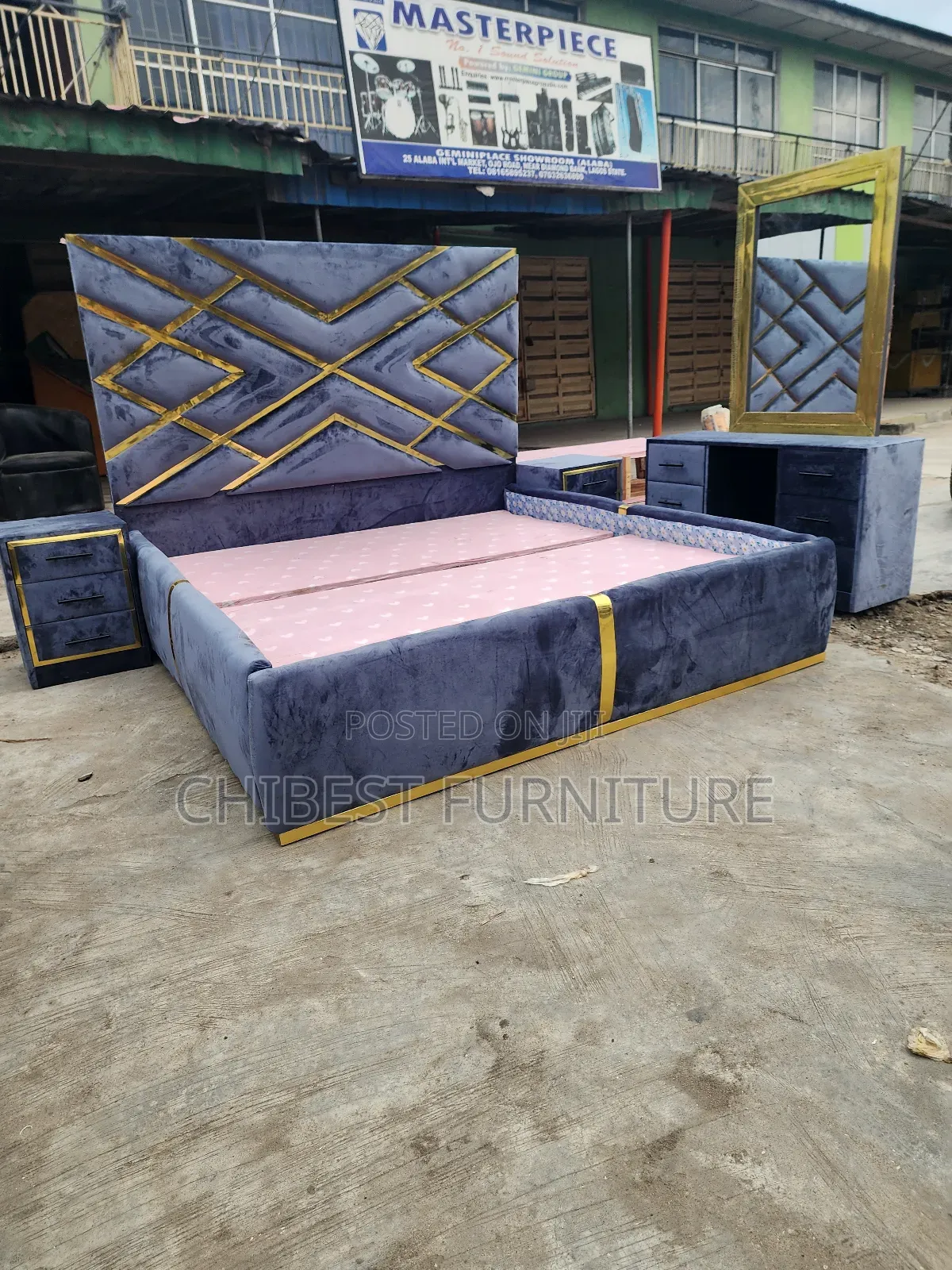 Quality 6by6 Complete Set of Upholstery Padded Bed Frame