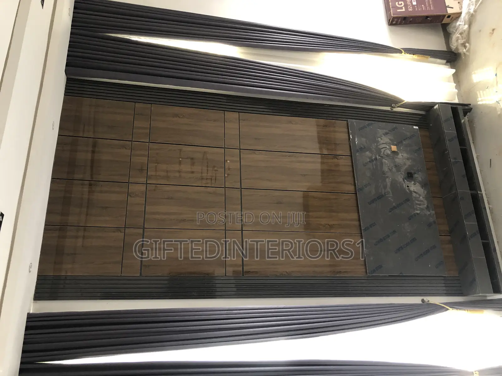 Tv Console With Long Wall Panel and Cladding (Glossy+LED)