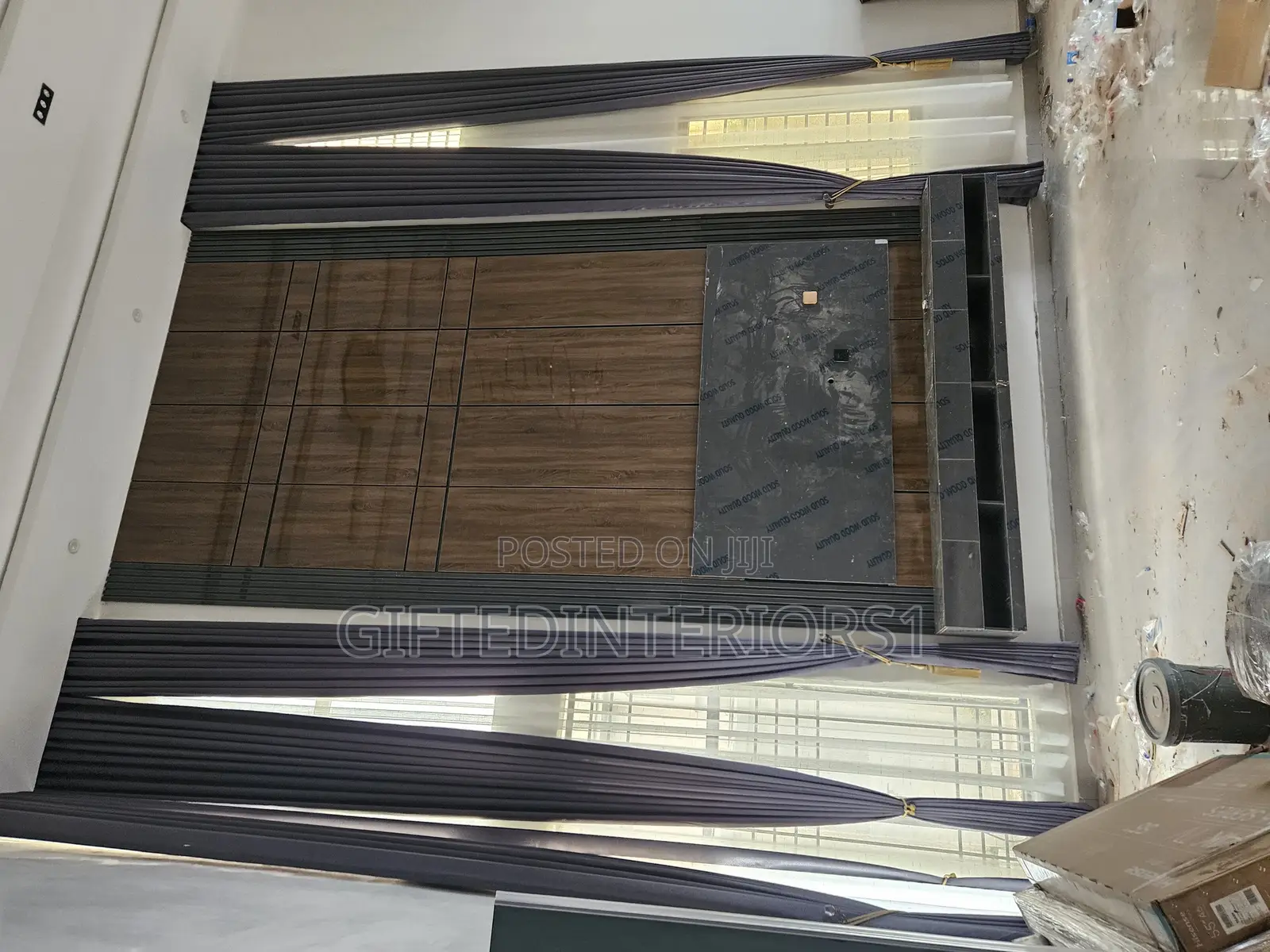 Tv Console With Long Wall Panel and Cladding (Glossy+LED)