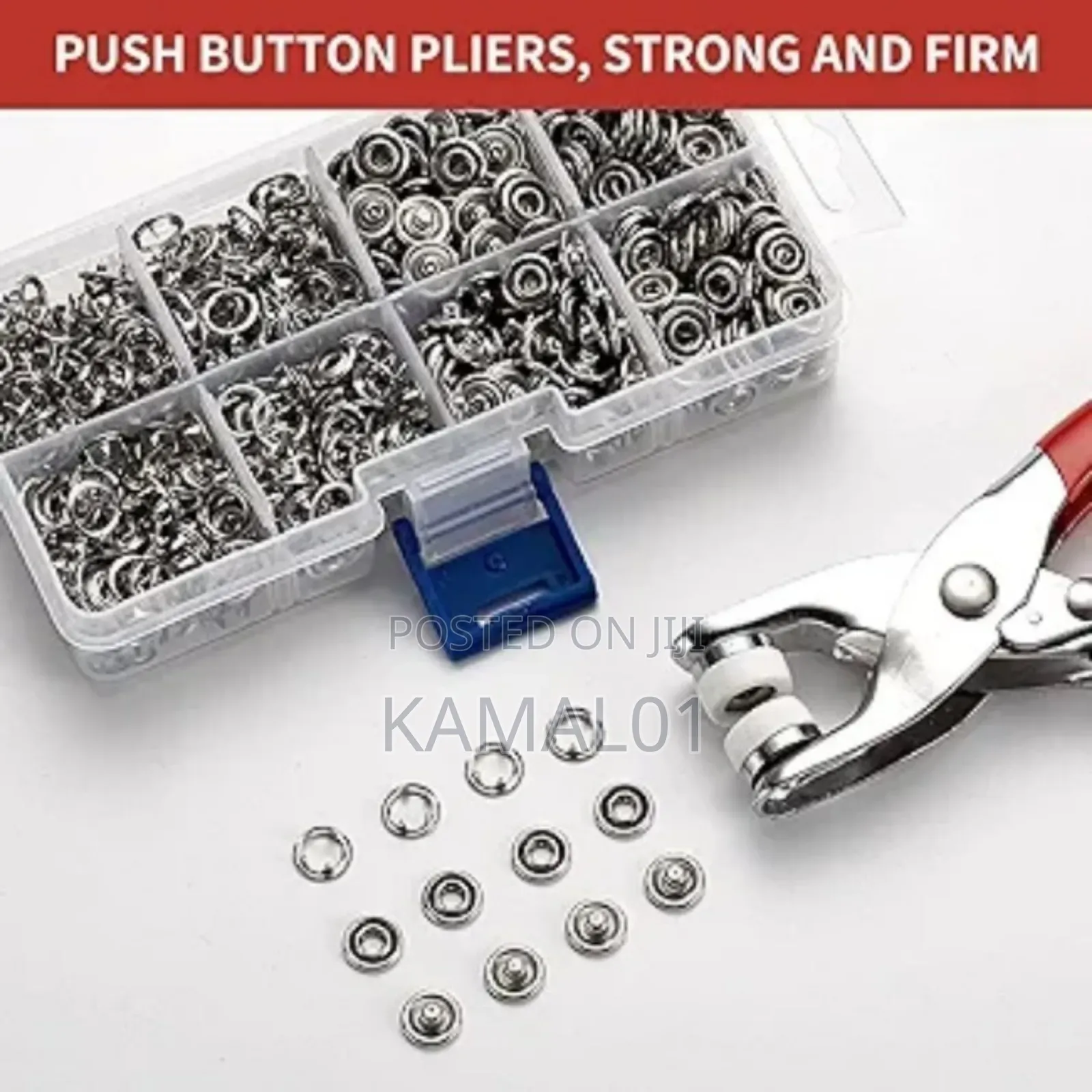 100 Piece Metal Thickened Snap Fasteners Kit
