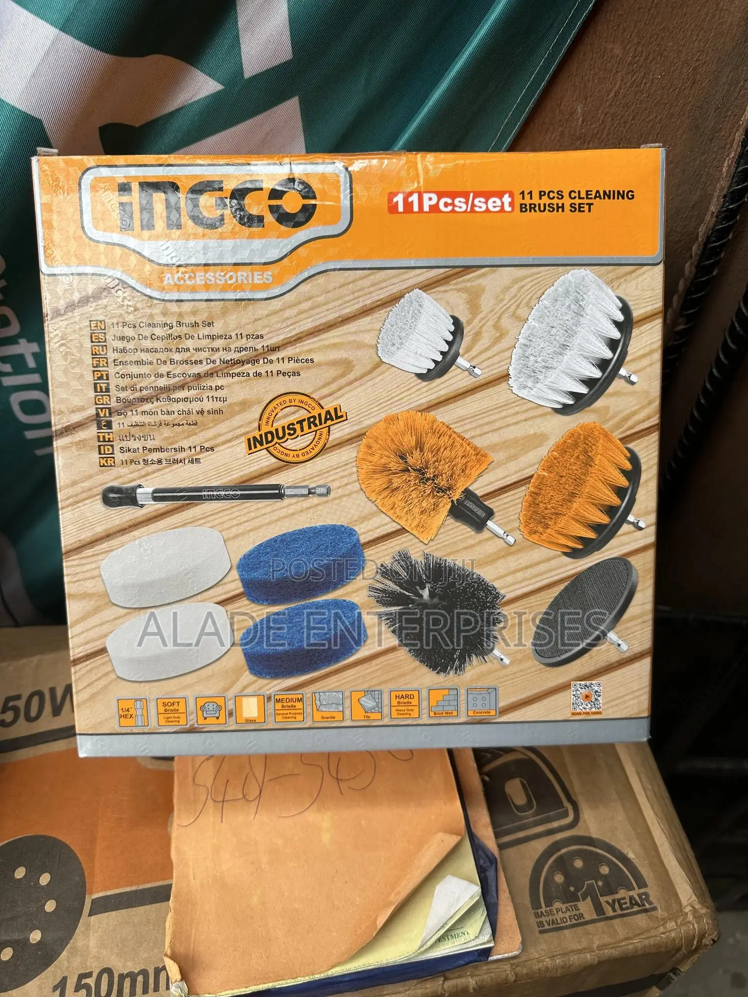 Ingco 11-pieces Cleaning Brush Set