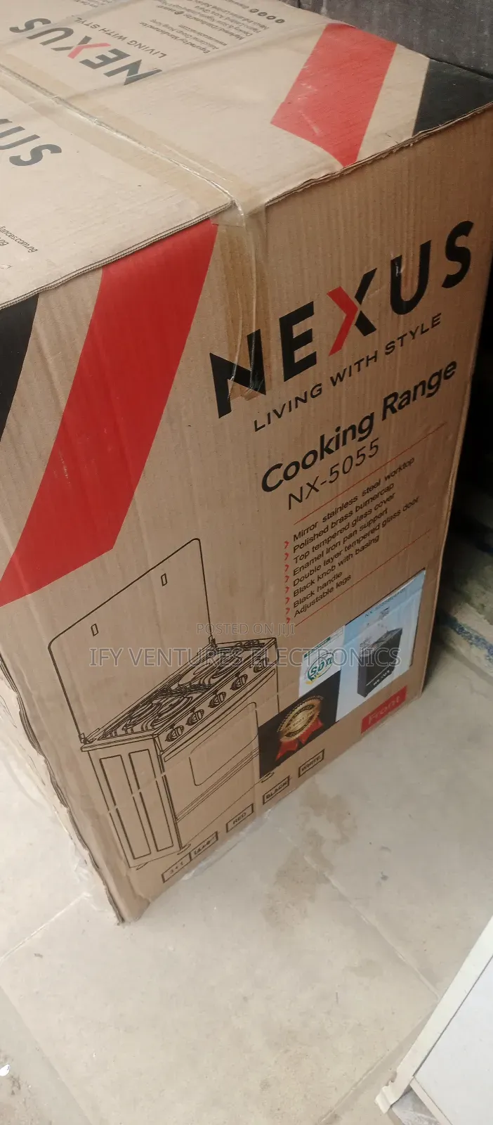 Nexus Gas Cooker 50cm by 50cm, Black Color