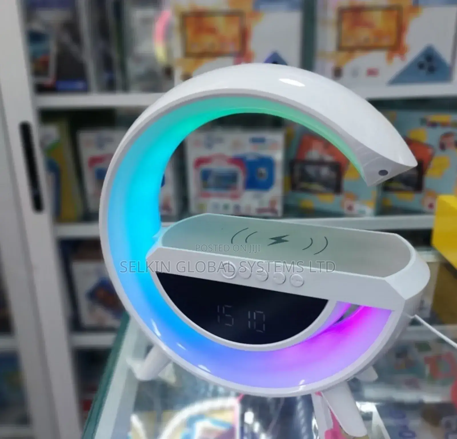 Digital Wireless Charging Led Light and Bluetooth Speaker