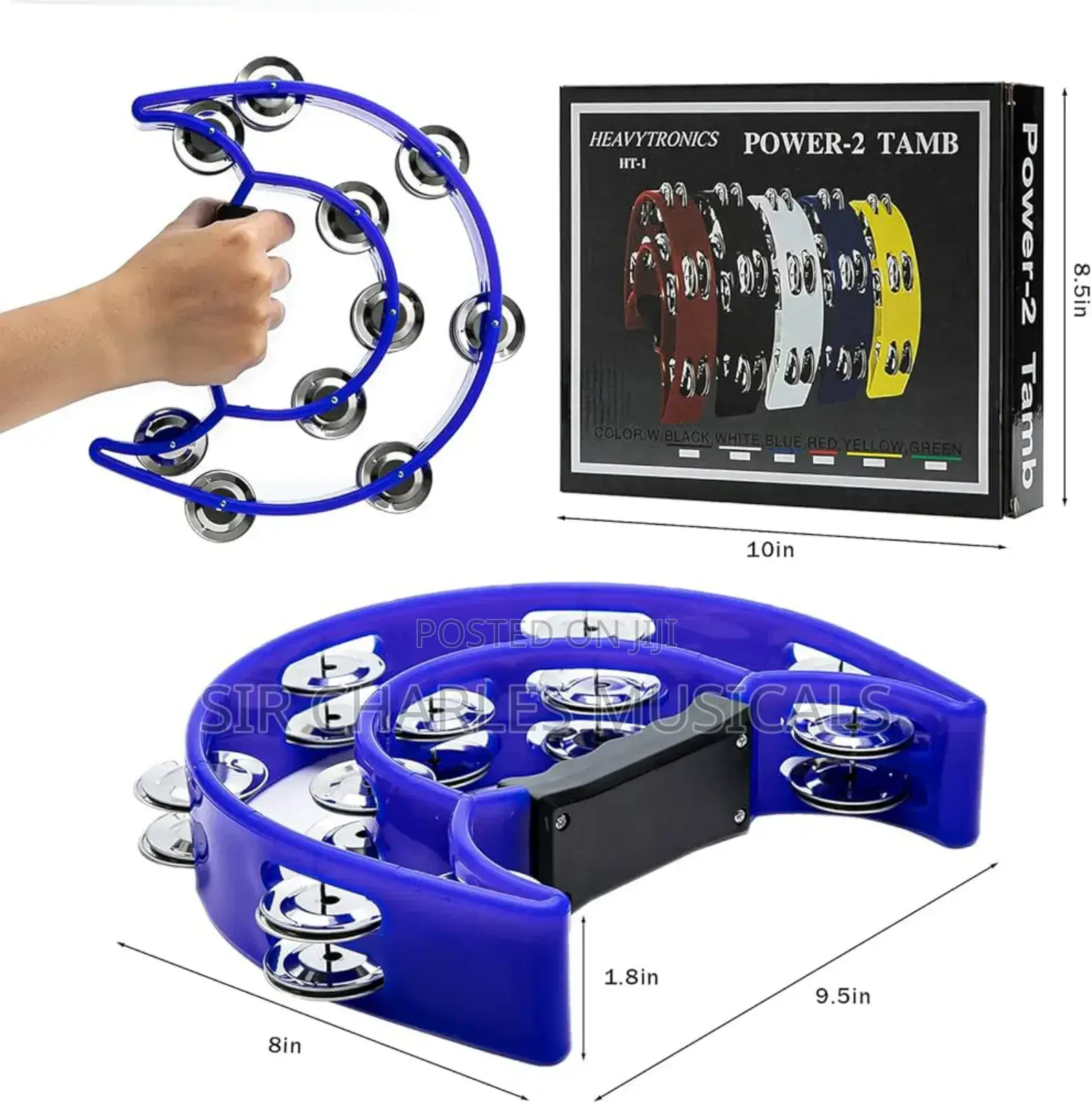 Original Quality Power-2 Tambourine Indifferent Colors