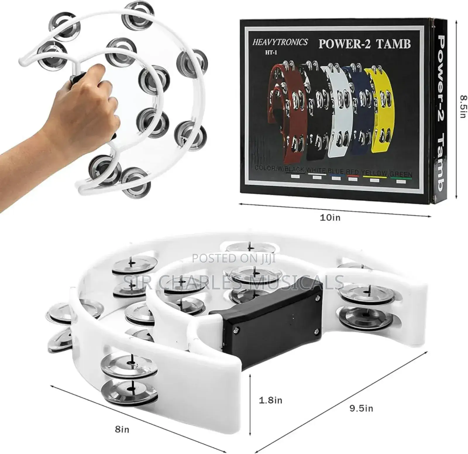 Original Quality Power-2 Tambourine Indifferent Colors