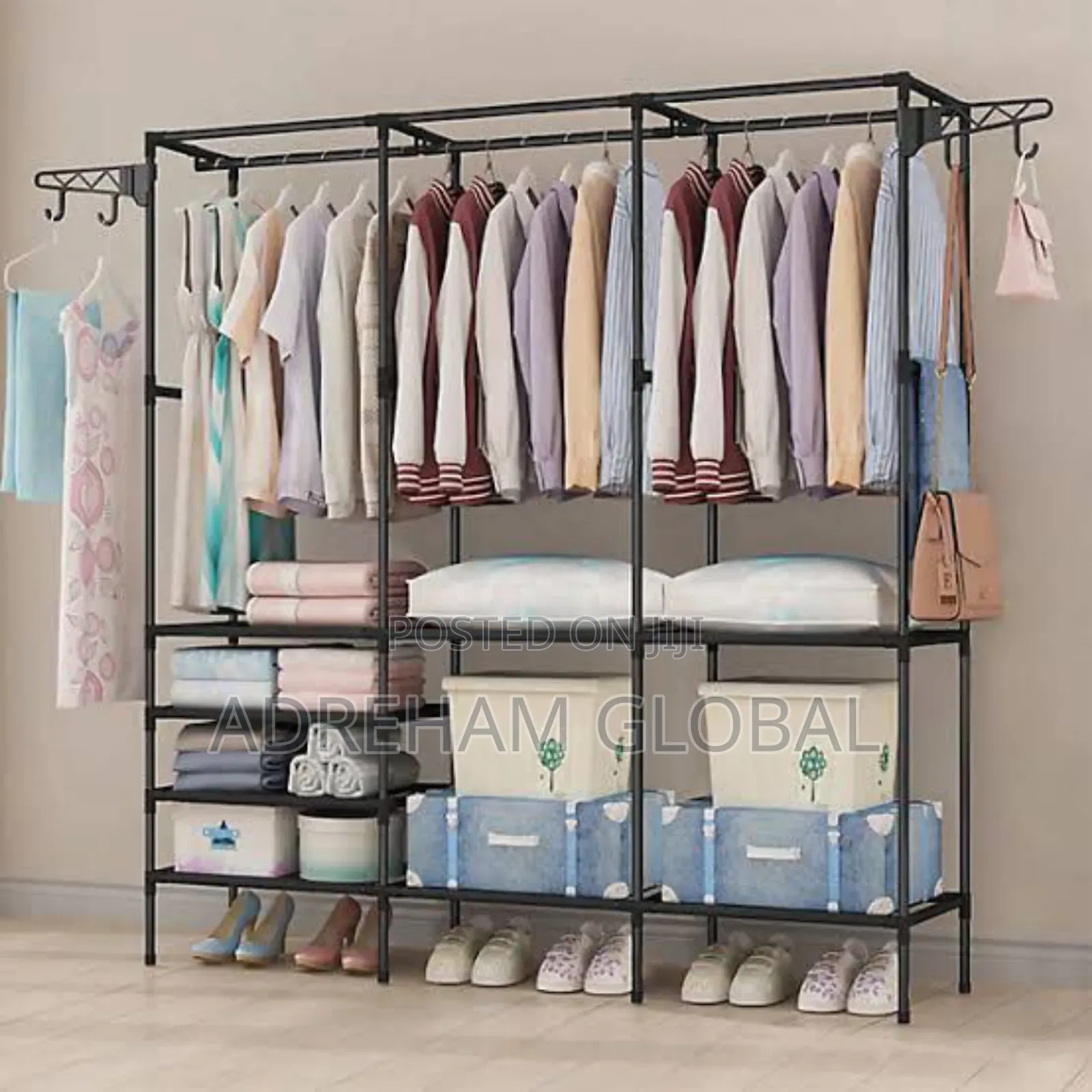 3pertition Naked Clothes Wardrobe Hanger/Shoe Rack
