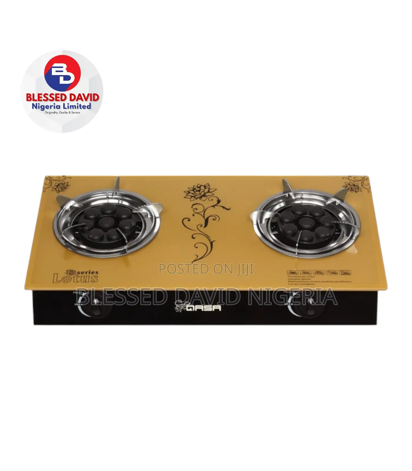 QASA Dual Burner Table Gas Cooker - QGC-2BG Lotus