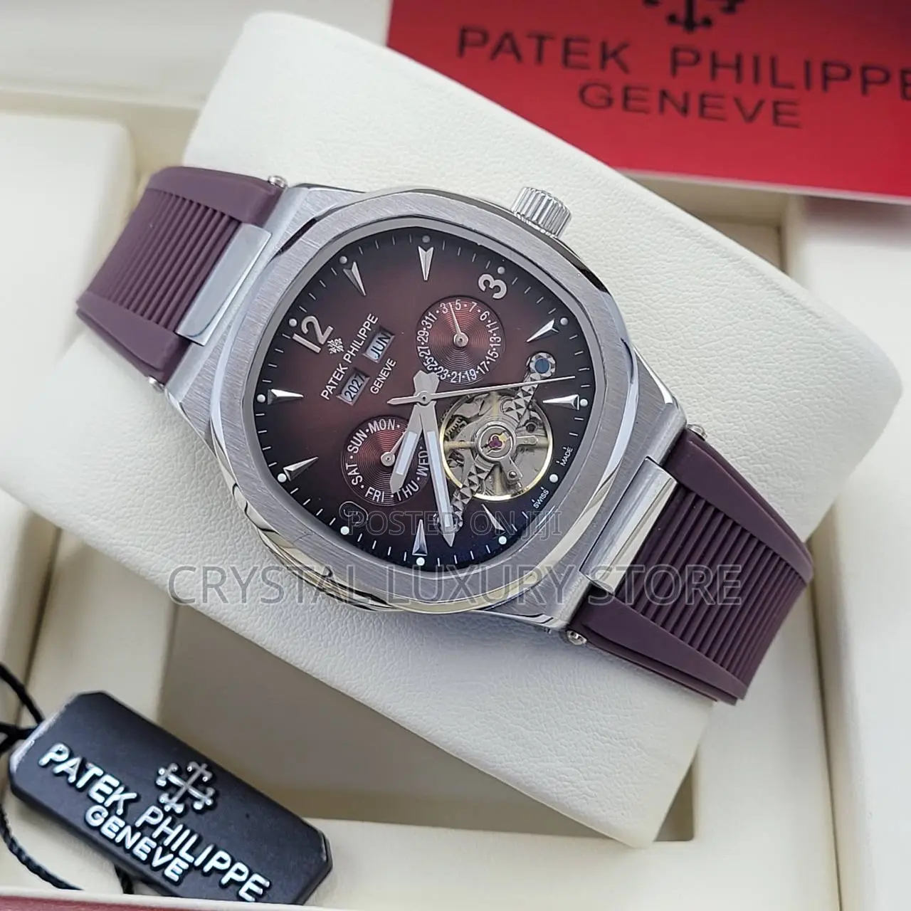 Patek Philippe Quality Luxury Leather Strap Wristwatch