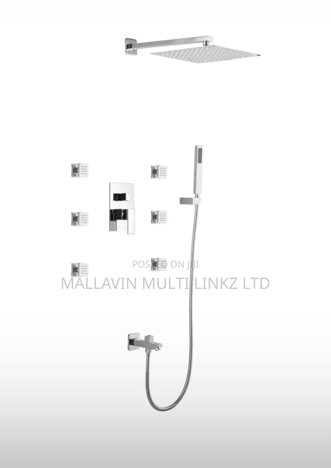 6 Body Jet Silver Conduit Shower