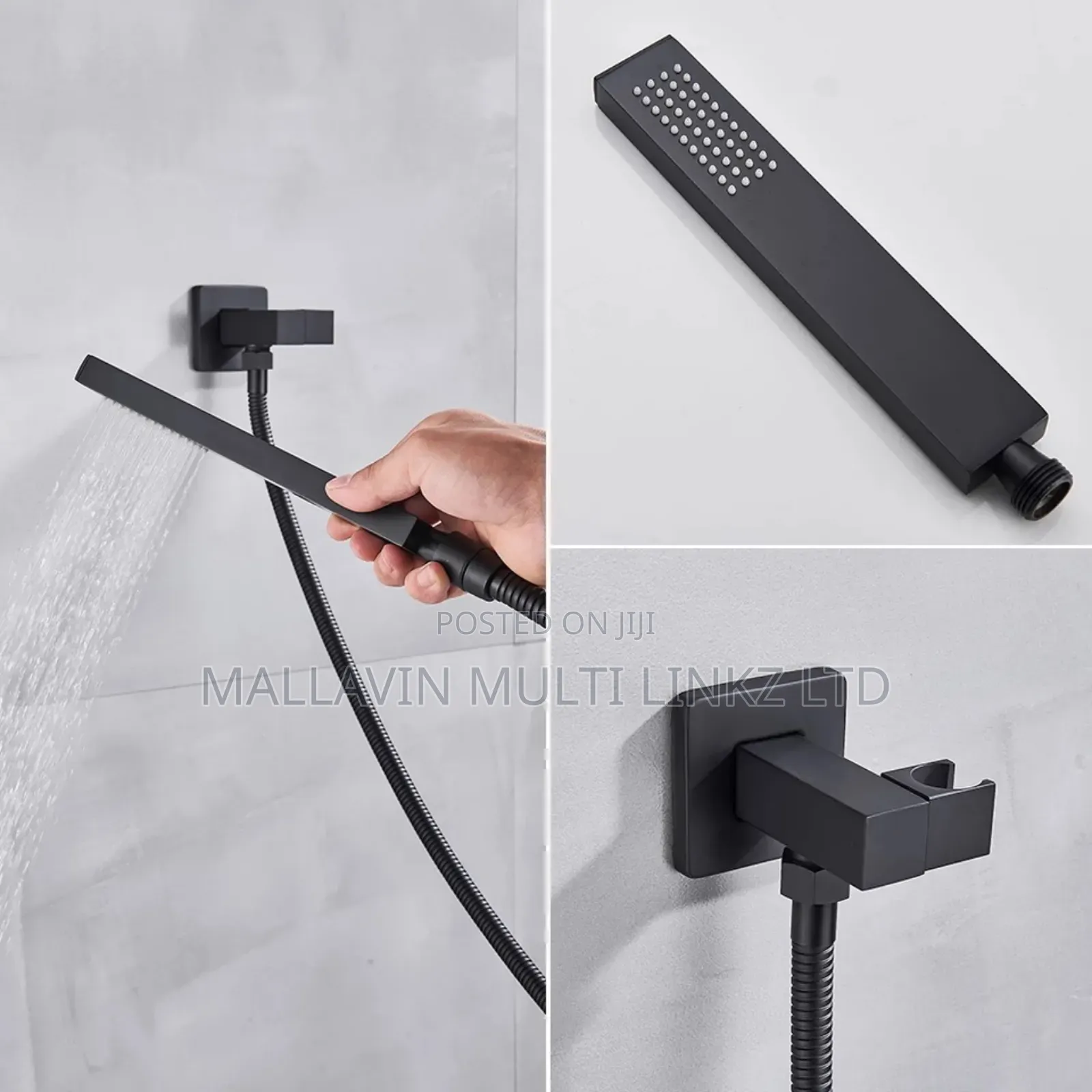 Black LED Thermostatic Shower Conduit Shower With Bluetooth