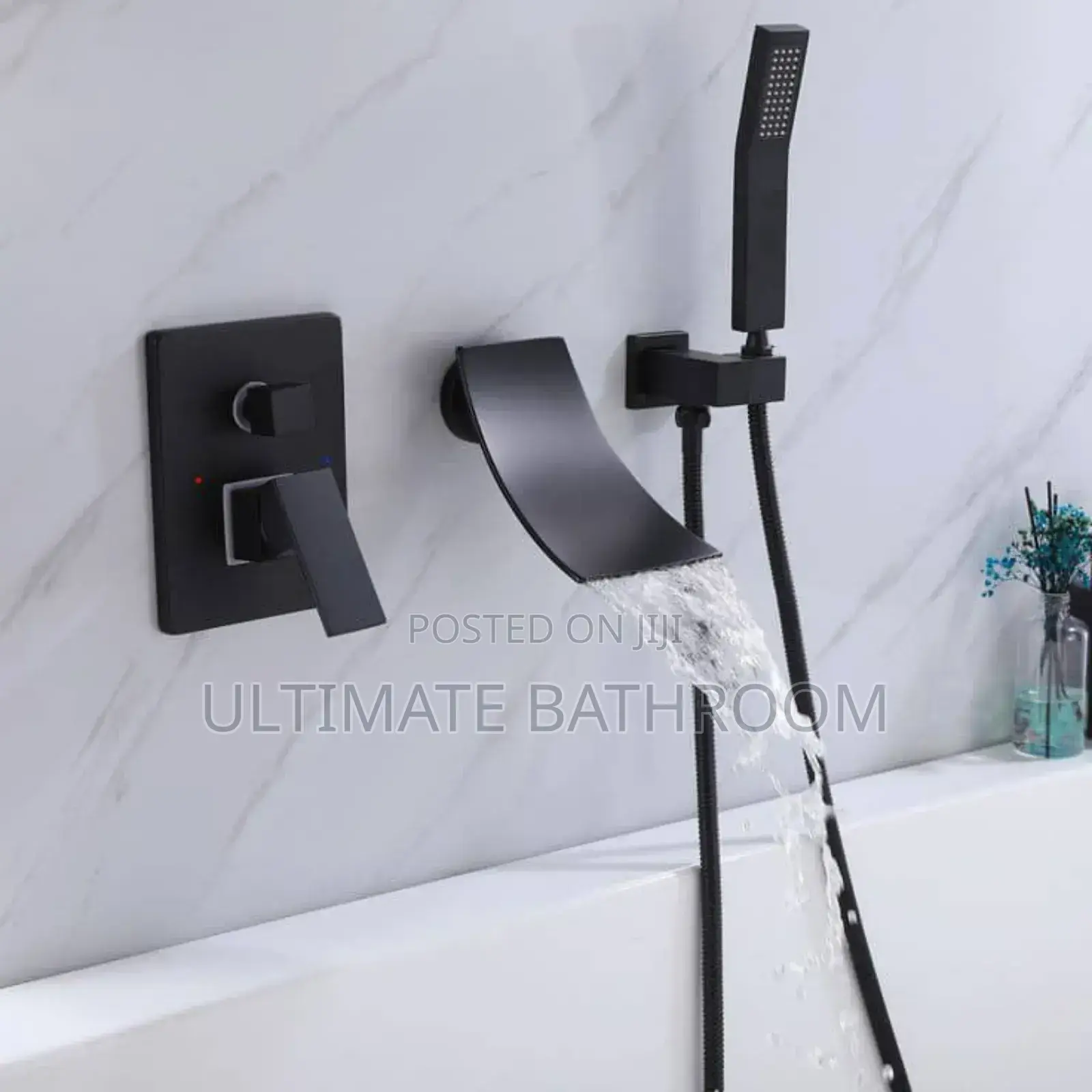 Black Conduit Bath Tap