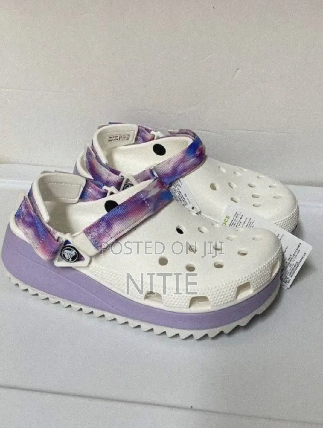 Original Hikers Crocs. White and Lavender