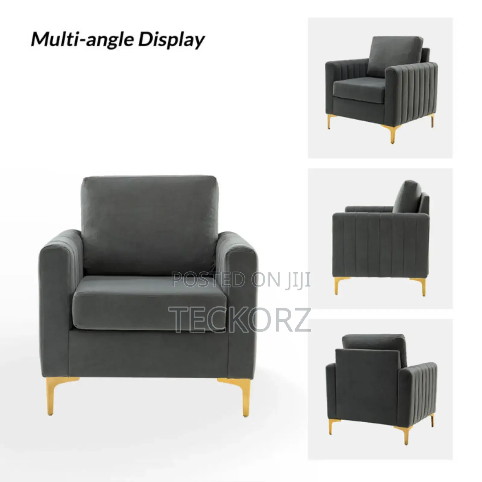 2pcs Set of Velvet Upholstered Accent Chair
