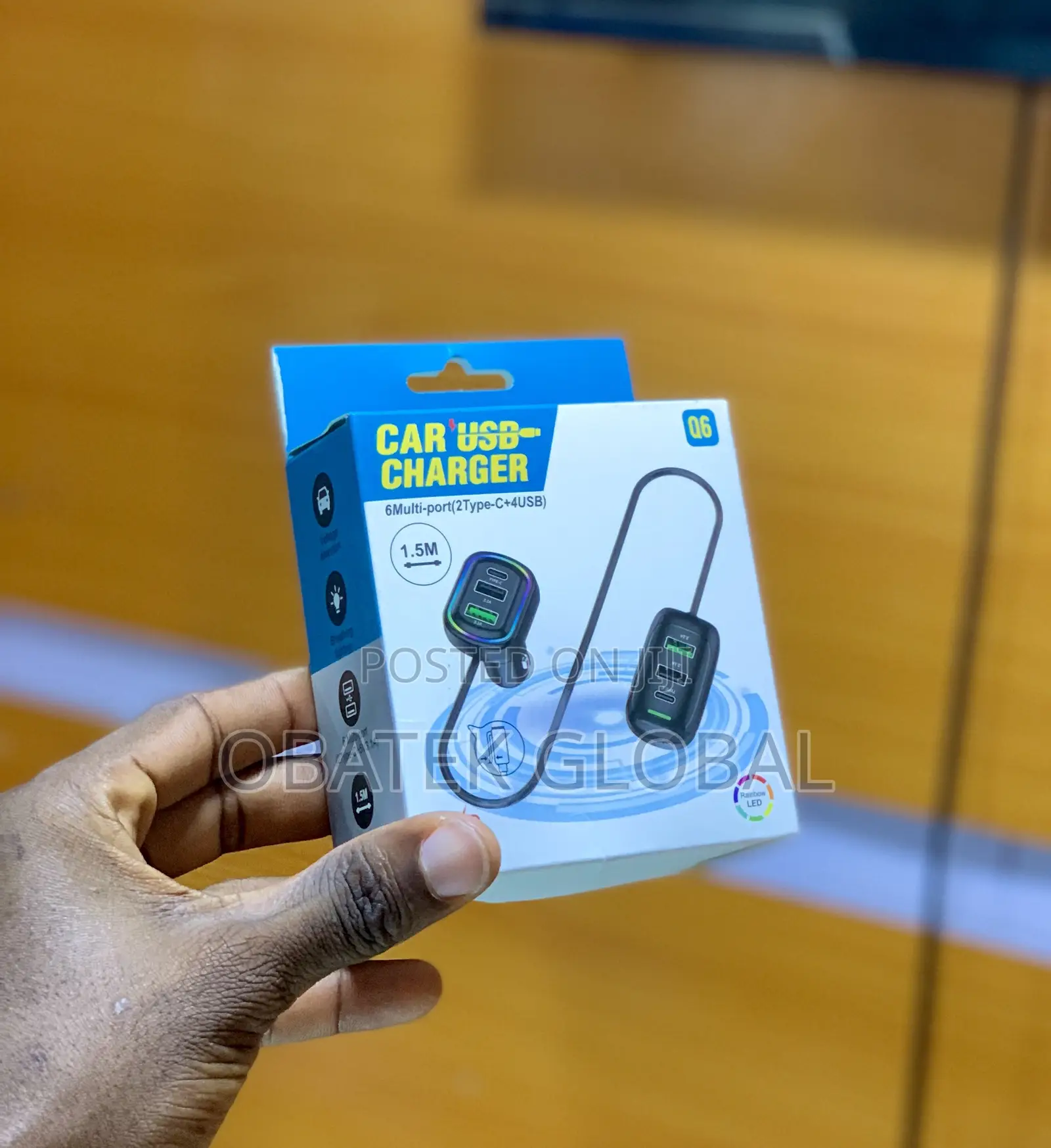 48watts CAR USB CHARGER With RGB and Type C Output