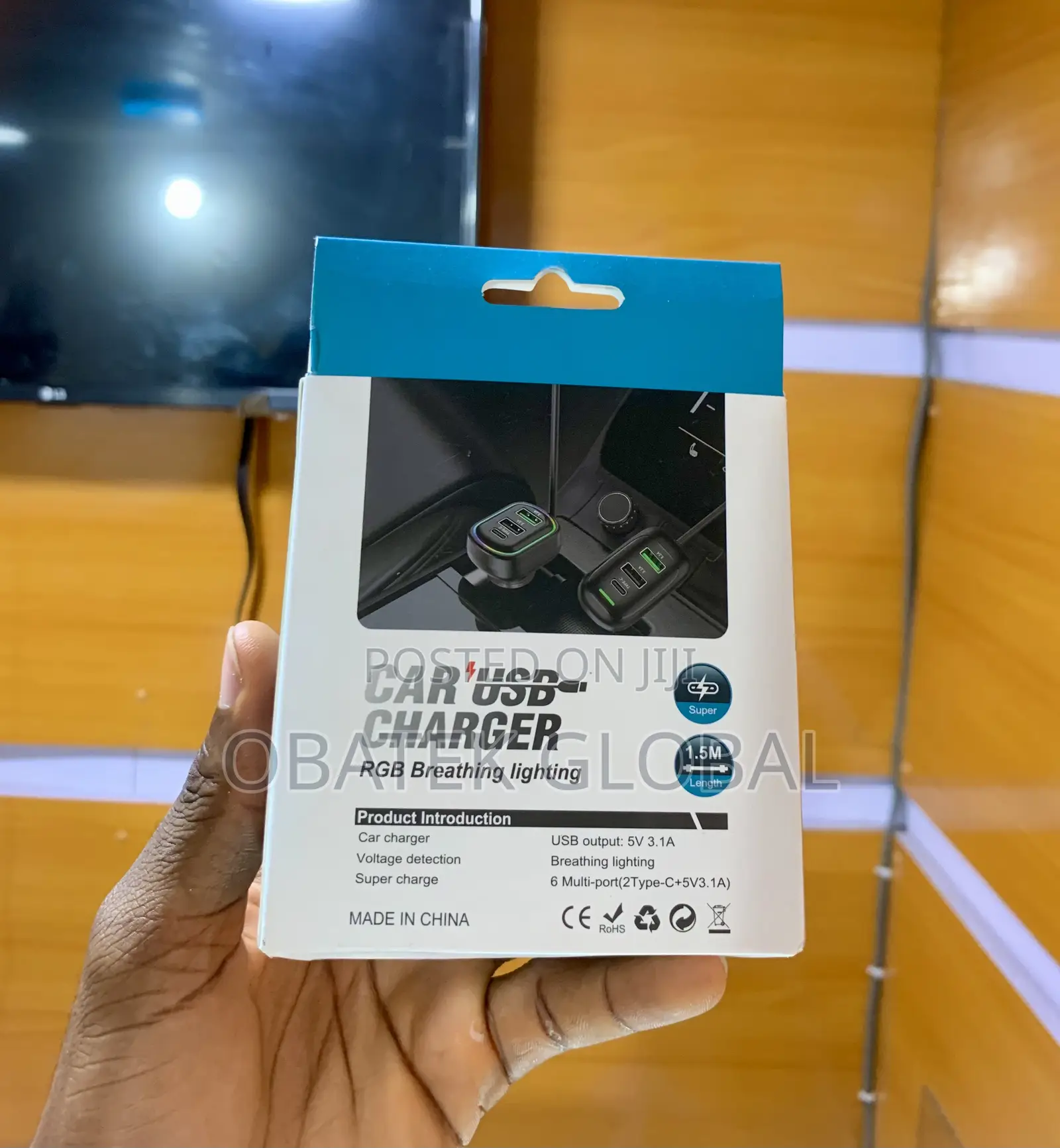 48watts CAR USB CHARGER With RGB and Type C Output