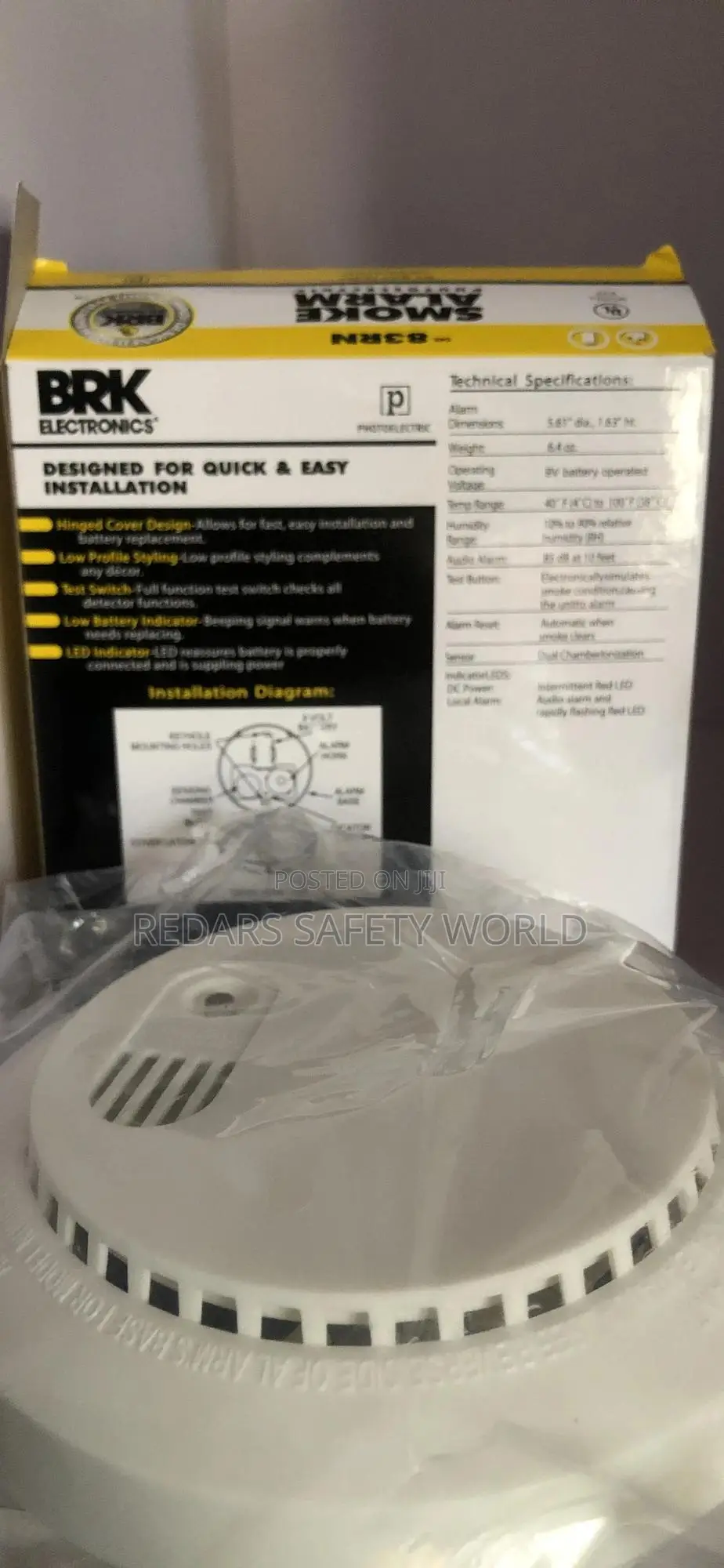 Smoke Detector 9V Battery Operated
