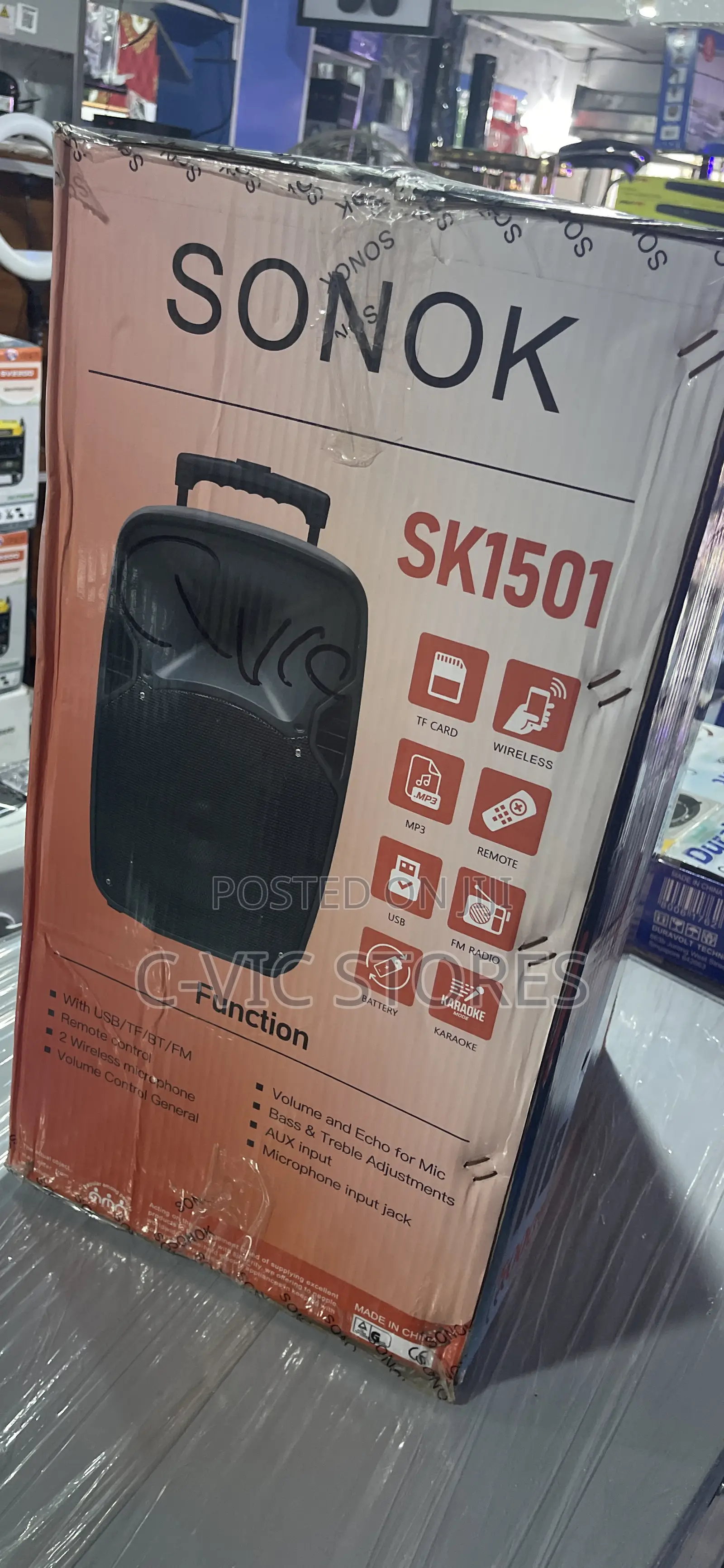 SONOK 15'' Bluetooth Rechargeable Public Addres 2 Wireless